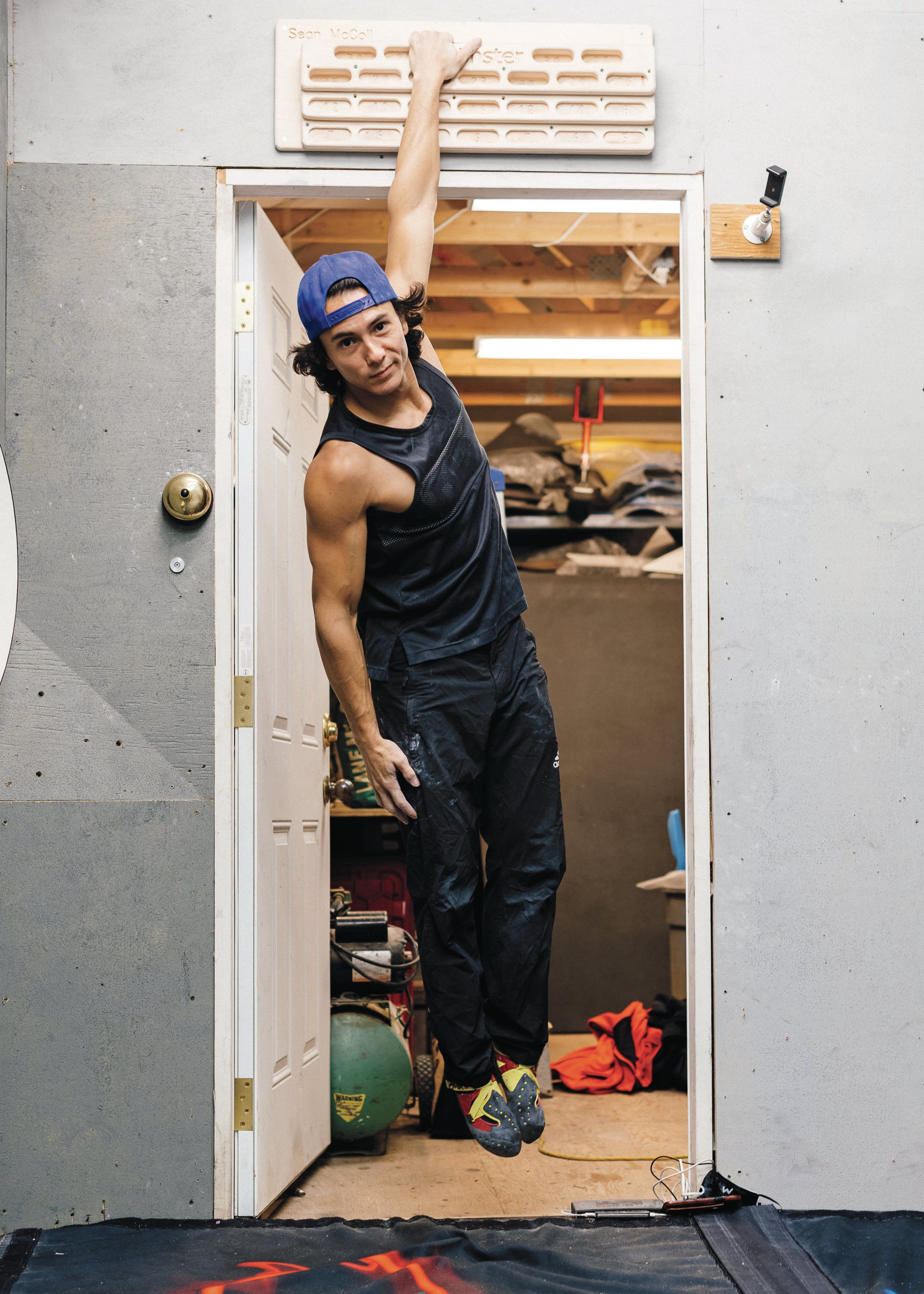 Sean McColl in his homemade training cave. (Photograph by Alana Paterson) (Photograph by Alana Paterson)
