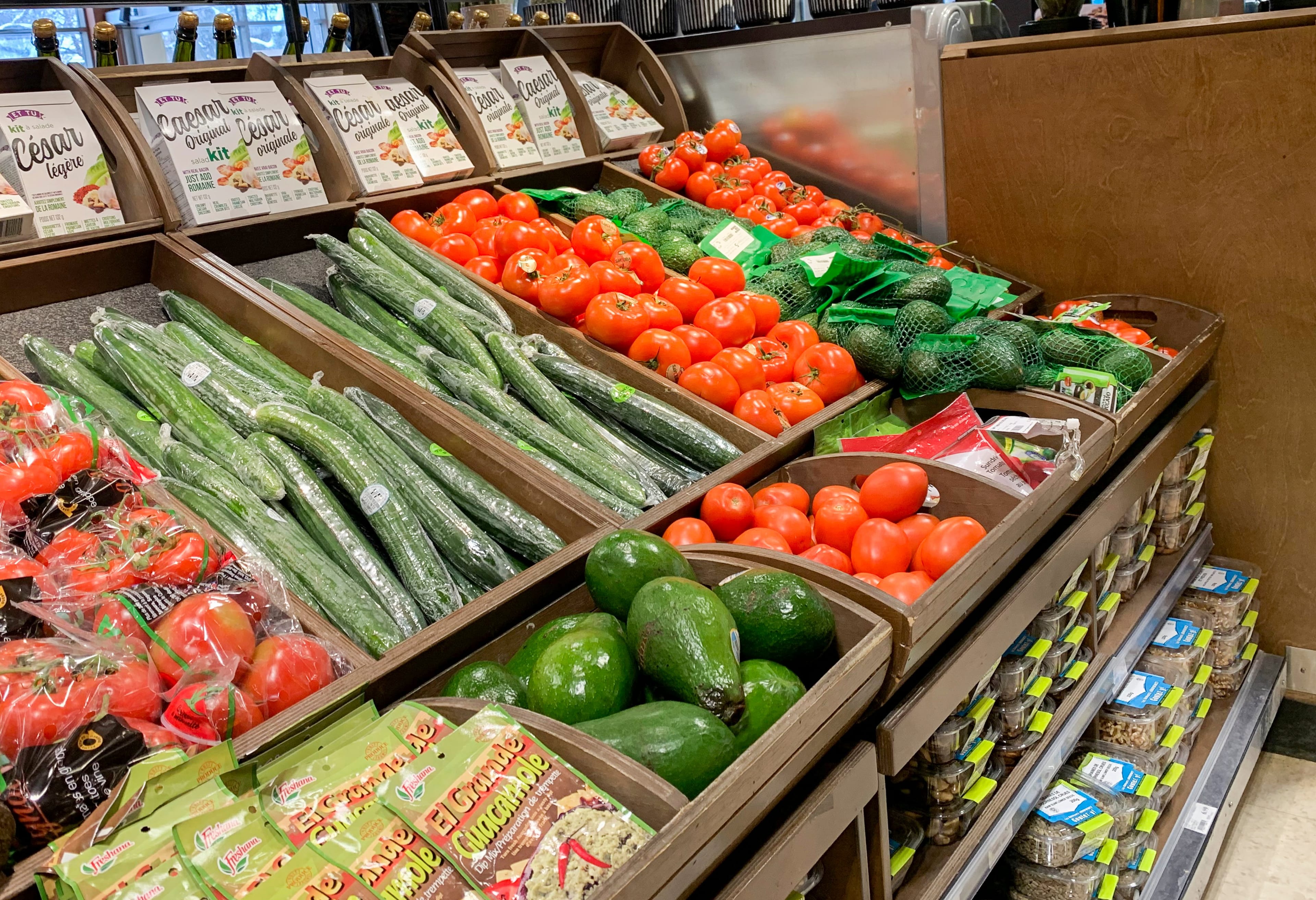 Vegetable products are shown at a grocery store in Montreal, Jan. 13, 2022. (Graham Hughes/The Canadian Press)