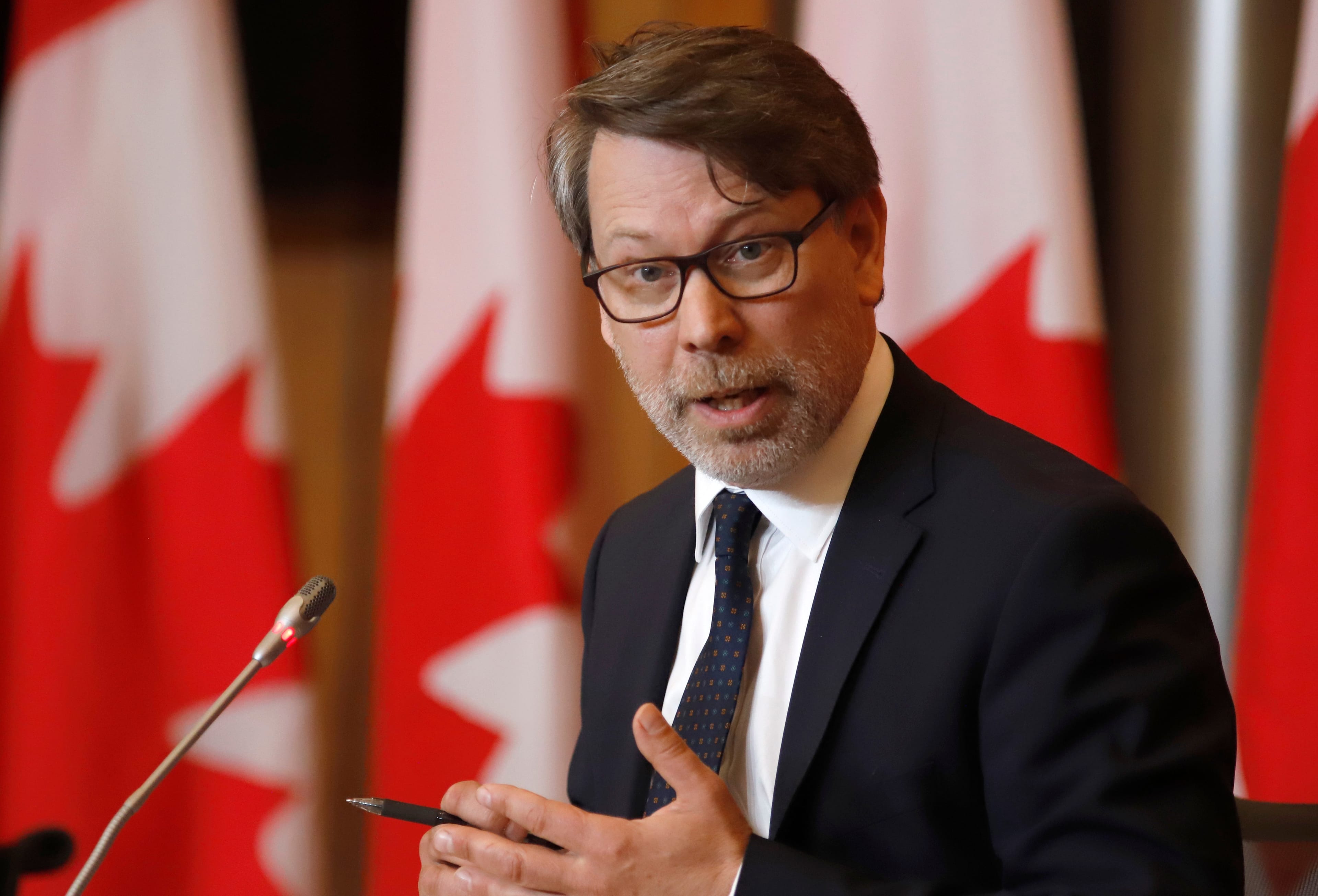 Chief Electoral Officer Stephane Perrault speaks at a press conference about Elections Canada's recommendations report from the 43rd and 44th general elections in Ottawa on Tuesday, June 7, 2022. THE CANADIAN PRESS/ Patrick Doyle
