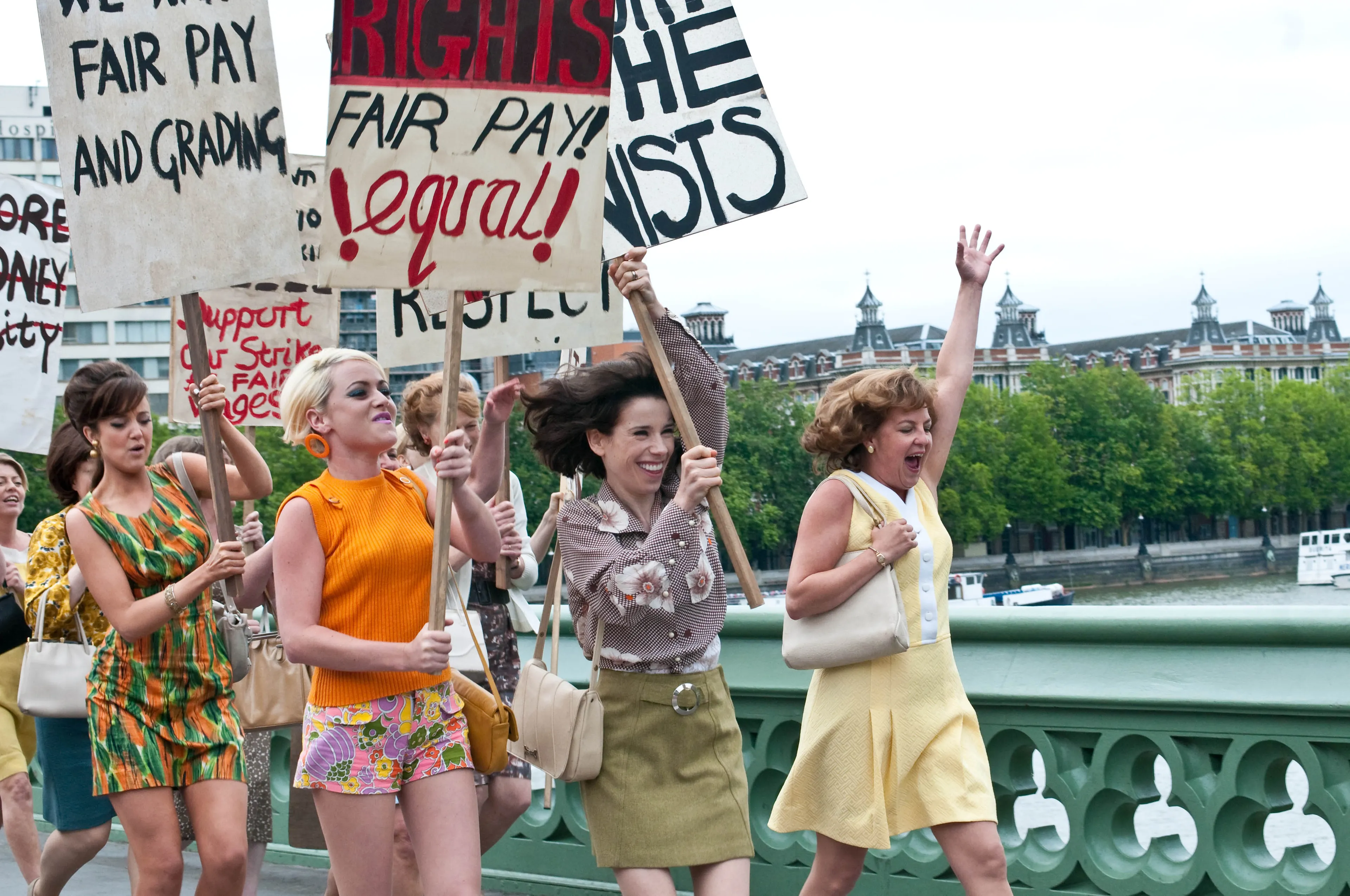 (from left) Andrea Riseborough, Jaime Winstone and Sally Hawkins in 'Made in Dagenham'
