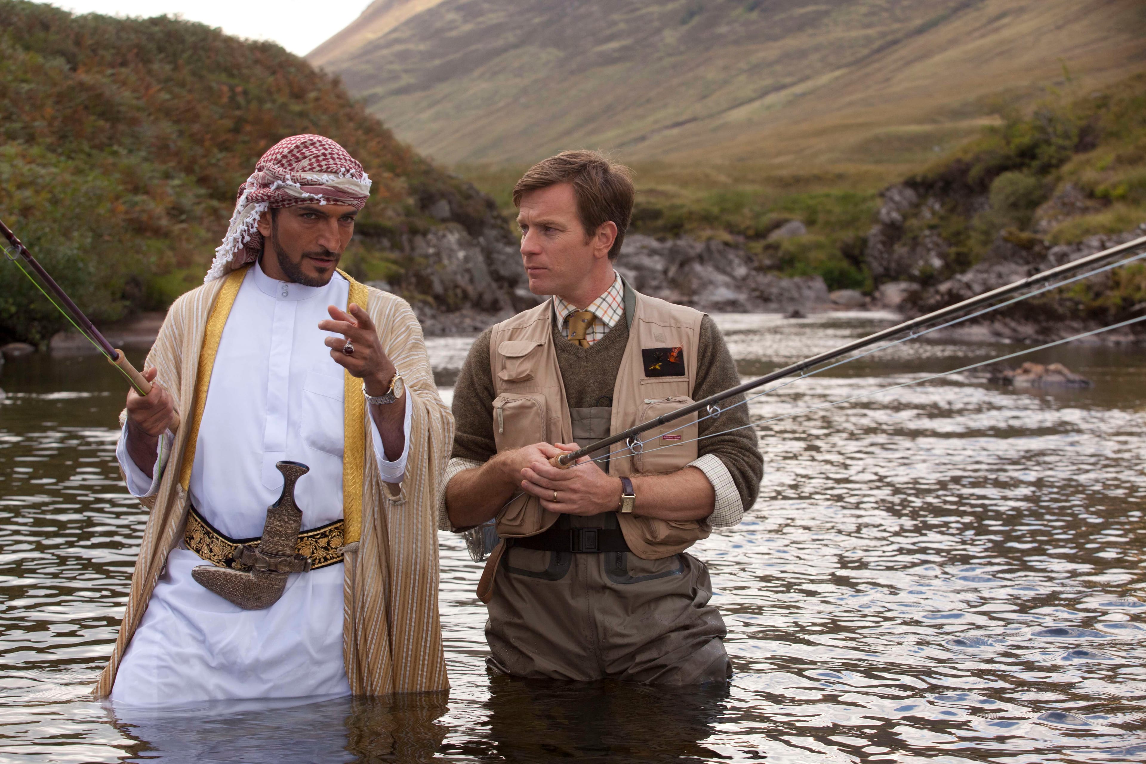 Amr Waked (left) and Ewan McGregor in 'Salmon Fishing in the Yemen'