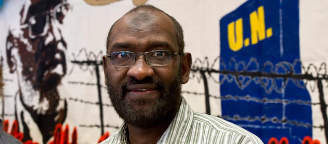 Abousfian Abdelrazik during a press conference in Montreal in December 2011. (Paul Chiasson/CP)