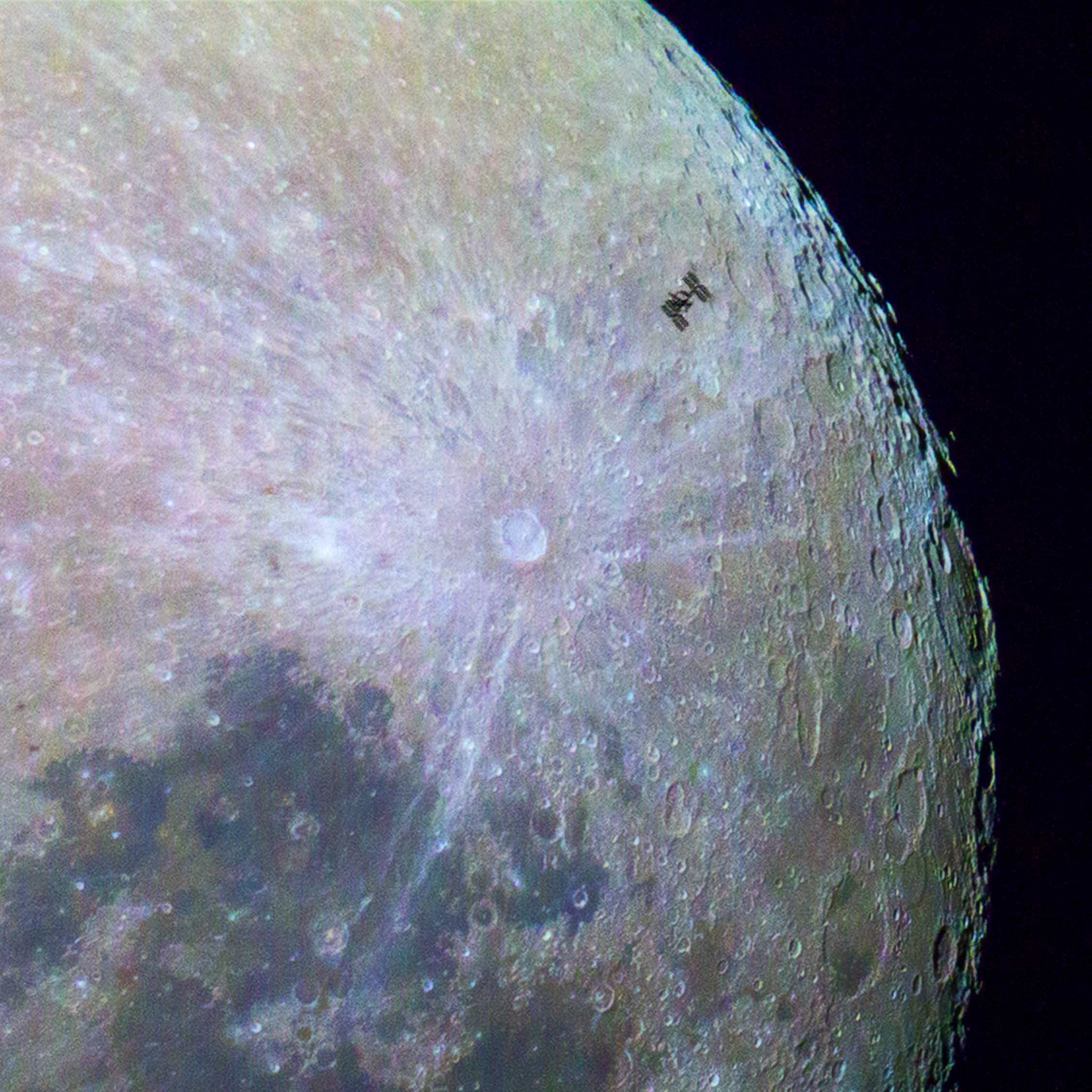 International Space Station crossing moon over Australia, June 30th 2015. Dylan O'Donnell.