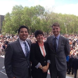 Estefania Cortes-Vargas, flanked by Michael Connolly and Ricardo Miranda. (Facebook)