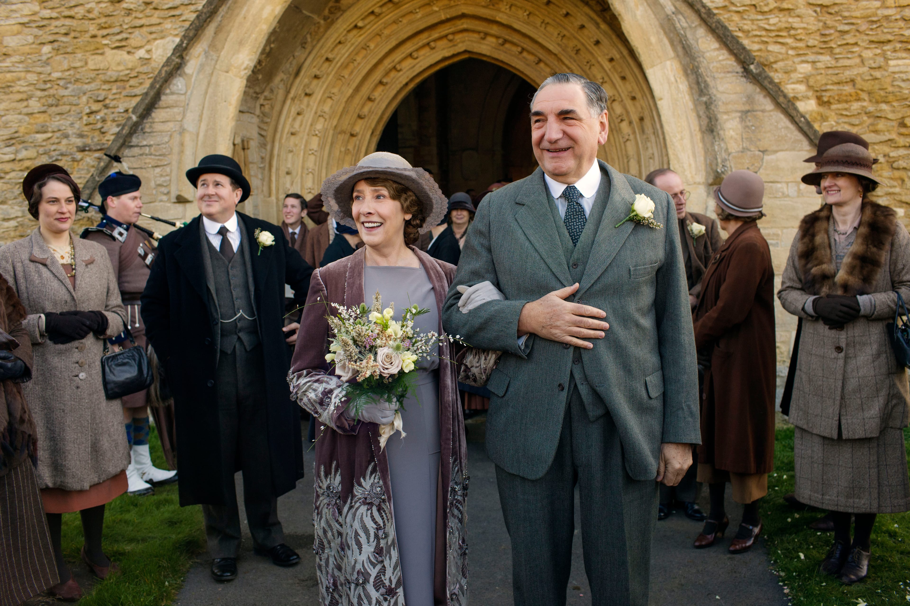 Shown from left to right: Phyllis Logan as Mrs. Hughes and Jim Carter as Mr. Carson
(C) Nick Briggs/Carnival Film & Television Limited 2015 for MASTERPIECE