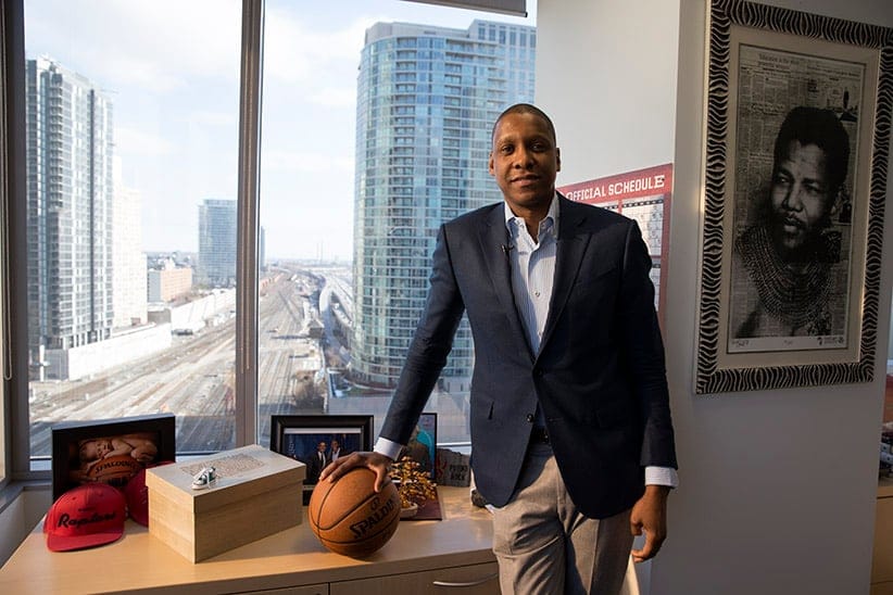 Raptors general manager Masai Ujiri photographed in his office on January 21, 2016.
(Photograph by Kayla Chobotiuk)