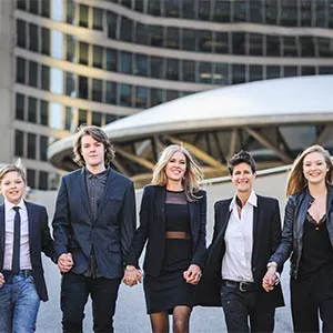 Avery Haines and family outside Toronto City Hall. (Avery Haines)