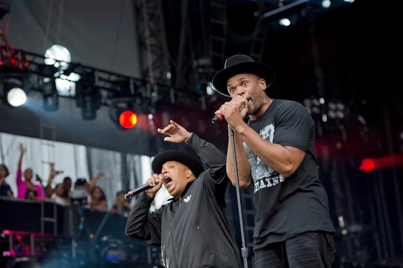 Run DMC performing at the "Made In America" music festival on Sunday Sept. 2, 2012, in Philadelphia. (Photo by Drew Gurian/Invision/AP)