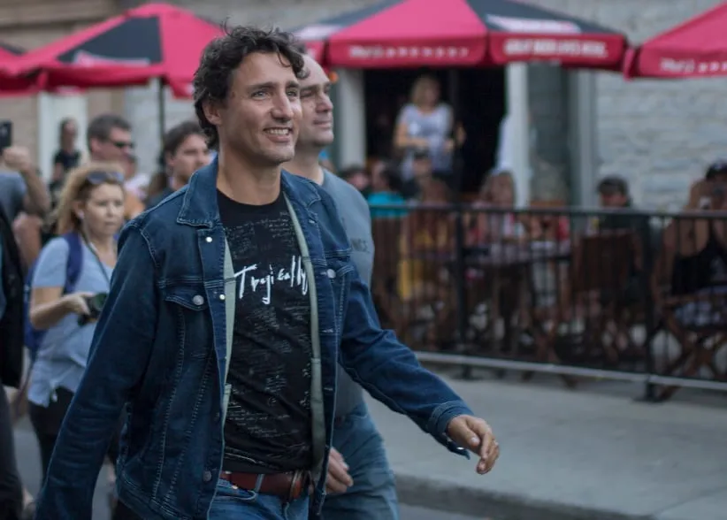 Justin Trudeau meets Tragically Hip fans in downtown Kingston before the final stop on their Man Machine Poem tour. (Photograph by Nick Iwanyshyn)