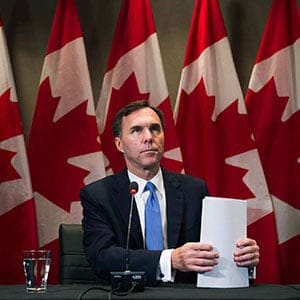 Finance Minister Bill Morneau makes an announcement on housing in Toronto Monday, October 3, 2016. The federal government has announced measures intended to stabilize the real estate sector amid concerns that pockets of risk have emerged in some housing markets, particularly those in Toronto and Vancouver. (Nathan Denette/CP)
