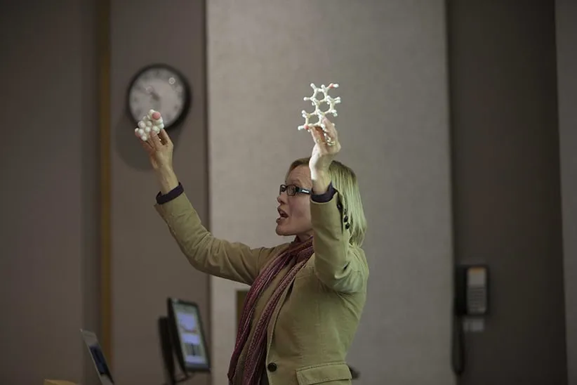 Professor Irina Kovalyova at Simon Fraser University during her Mutants and Monsters lecture that looks at the science behind science fiction. (Photograph by Della Rollins)