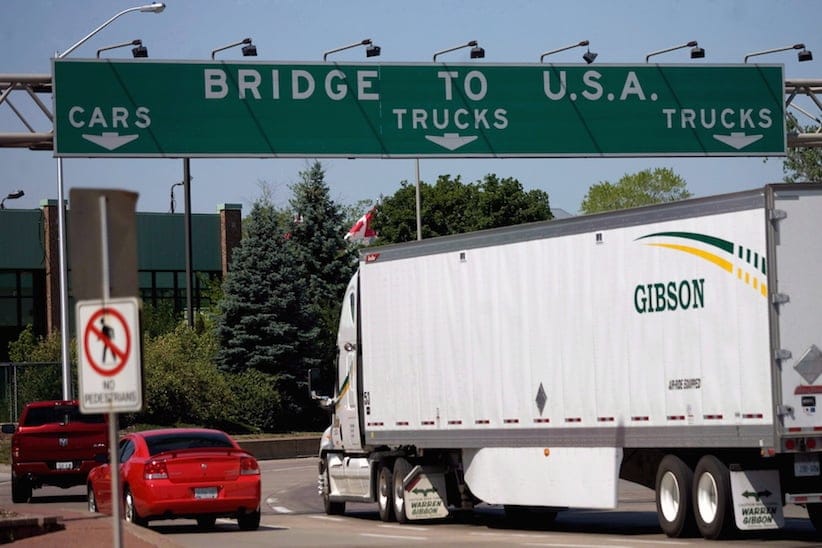 Traffic makes its way to Ambassador Bridge that connects Canada to the United States THE CANADIAN PRESS/Mark Spowart
