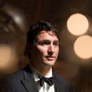 Canadian Prime Minister Justin Trudeau speaks at the St.Matthew's Day banquet in Hamburg, Germany Friday February 17, 2017. (Adrian Wyld/CP)
