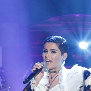 LATE NIGHT WITH SETH MEYERS -- Episode 479 -- Pictured: Musical guest Nelly Furtado performs on January 26, 2017 -- (Photo by: Lloyd Bishop/NBC)
