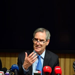 President and Rector of the Central European University (CEU) Michael Ignatieff speaks during a press conference in Budapest on March 29, 2017. The English-language CEU set up in Budapest by Hungarian born American businessman Georg Soros in 1991 after the fall of communism, has long been seen as a hostile bastion of liberalism by Prime Minister Viktor Orban's right-wing government. (Attila Kisbenedek/AFP/Getty Images)