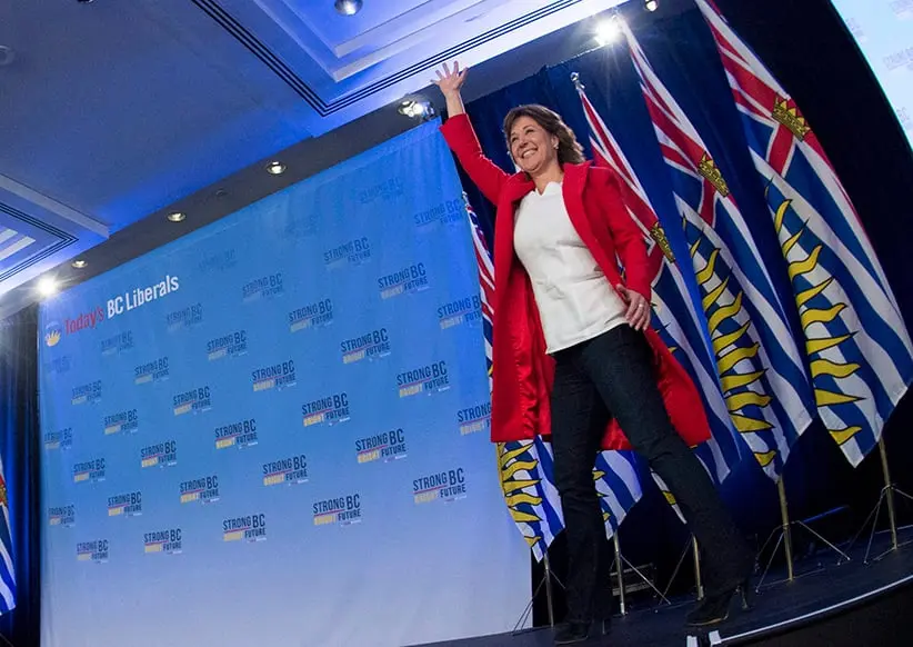 Liberal leader Christy Clark at the results event for the B.C. elections 2017