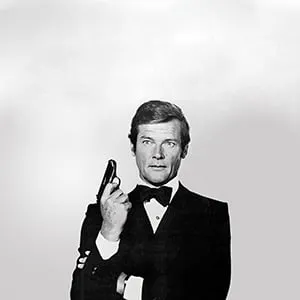 THE SPY WHO LOVED ME, Albert Broccoli (producer), Roger Moore, Barbara Bach, 1977. (Everett Collection)