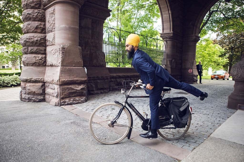 Singh in his former role as an Ontario MPP; even then, he blended left-wing politics with a penchant for fine three-piece suits (Photograph by Jennifer Roberts)