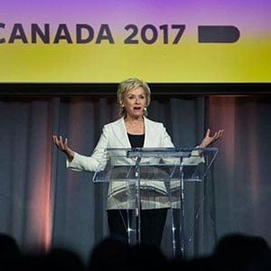Tina Brown, Founder and CEO, Tina Brown Live Media/Women in the World opens the Women in the World Canada Summit in Toronto. (Photograph by Della Rollins)