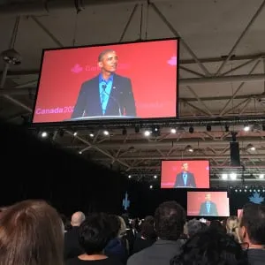 President Barack Obama at the Canada2020 event. (Lisa Zarzeczny)