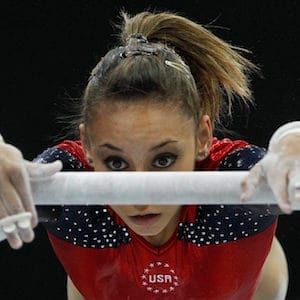 Mattie Larson of the U.S. performs on the uneven bars during the women's qualifying session for the World Gymnastics Championships in Rotterdam, Netherlands, Sunday Oct. 17, 2010. (AP Photo/Bas Czerwinski)