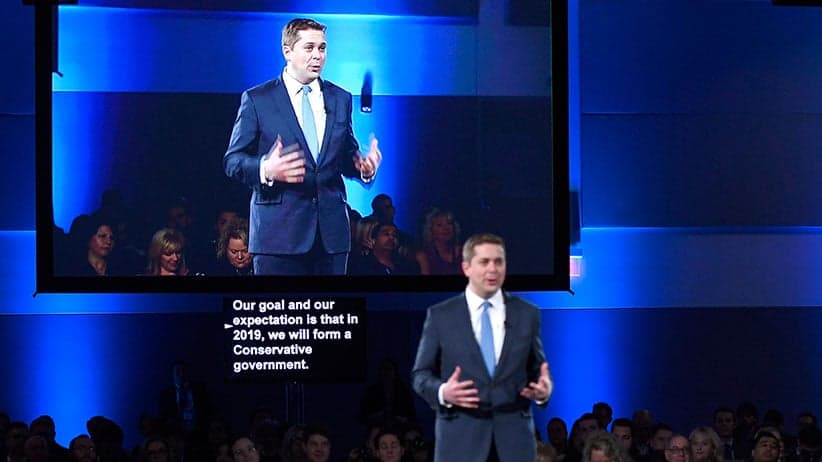 Conservative Leader Andrew Scheer speaks at the Manning Networking Conference in Ottawa on Friday, Feb. 9, 2018. (Justin Tang/CP)