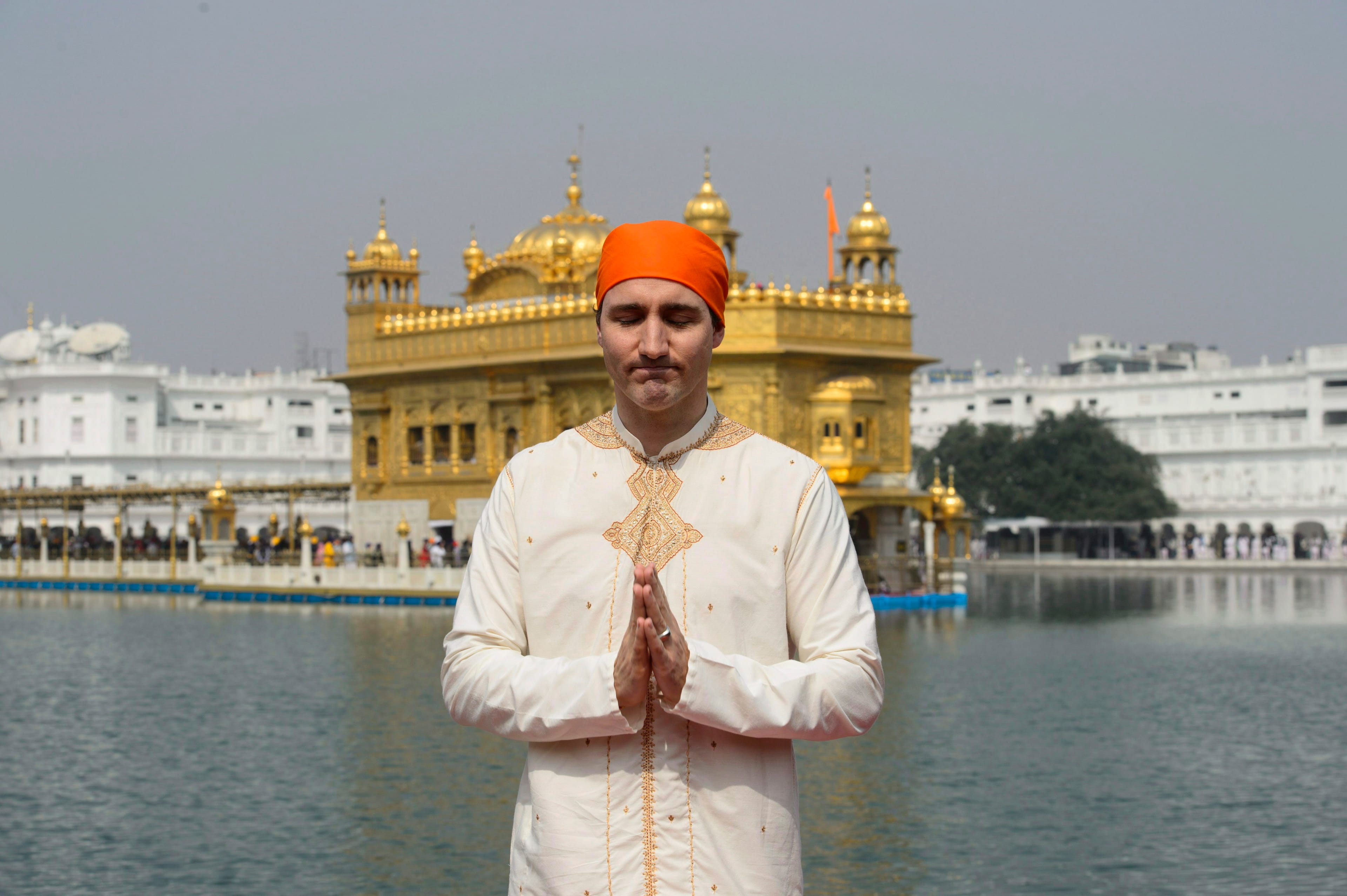 Prime Minister Justin Trudeau visits the Golden Temple in Amritsar, India on Wednesday, Feb. 21, 2018. THE CANADIAN PRESS/Sean Kilpatrick