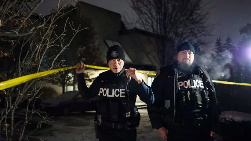 Police at the home of Barry and Honey Sherman