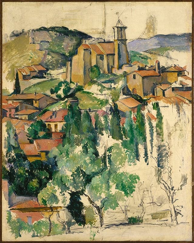 Paul Cézanne. The Village of Gardanne (Le Village de Gardanne) (detail), 1885-1886. Oil and conté crayon on canvas. Brooklyn Museum.