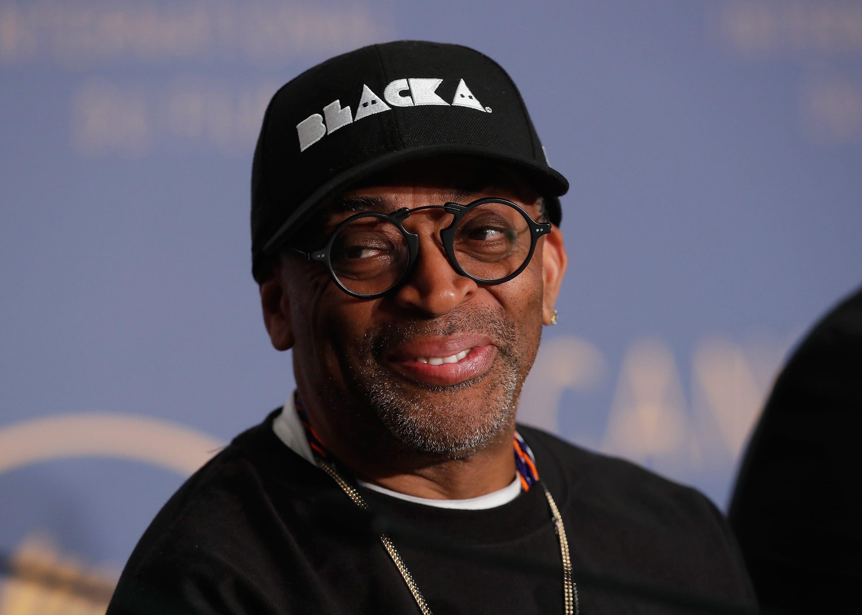 Spike Lee speaks at the press conference for 'BlacKkKlansman' during the 71st annual Cannes Film Festival at Palais des Festivals on May 15, 2018 in Cannes, France. (Photo by Sebastien Nogier/EPA Pool/Getty Images)