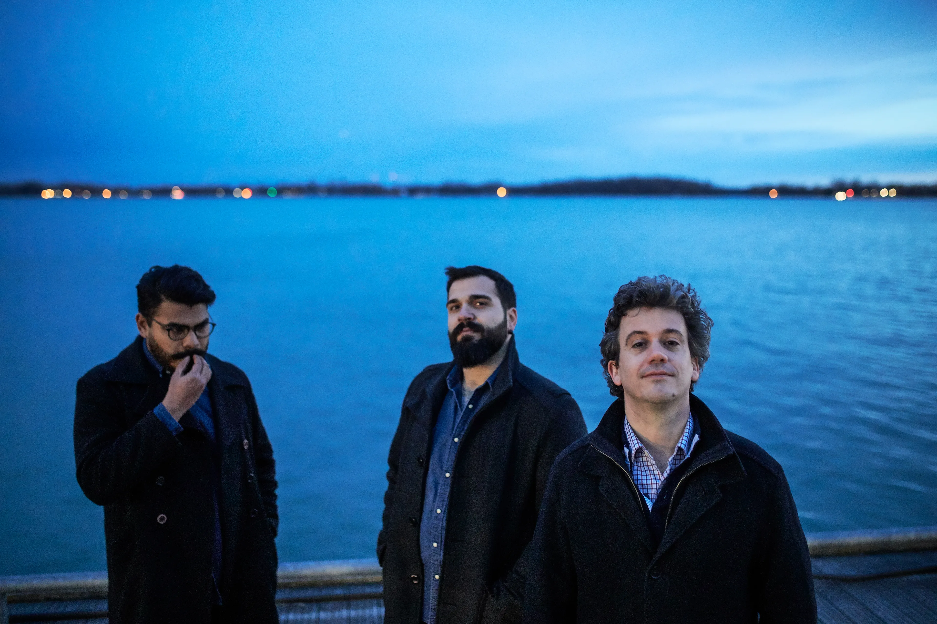 Jordan Peterson fans (L to R) Priyank D’Sa, Marco Filice and Chris “Tenmagnet” Shepherd. (Photograph by Daniel Ehrenworth)