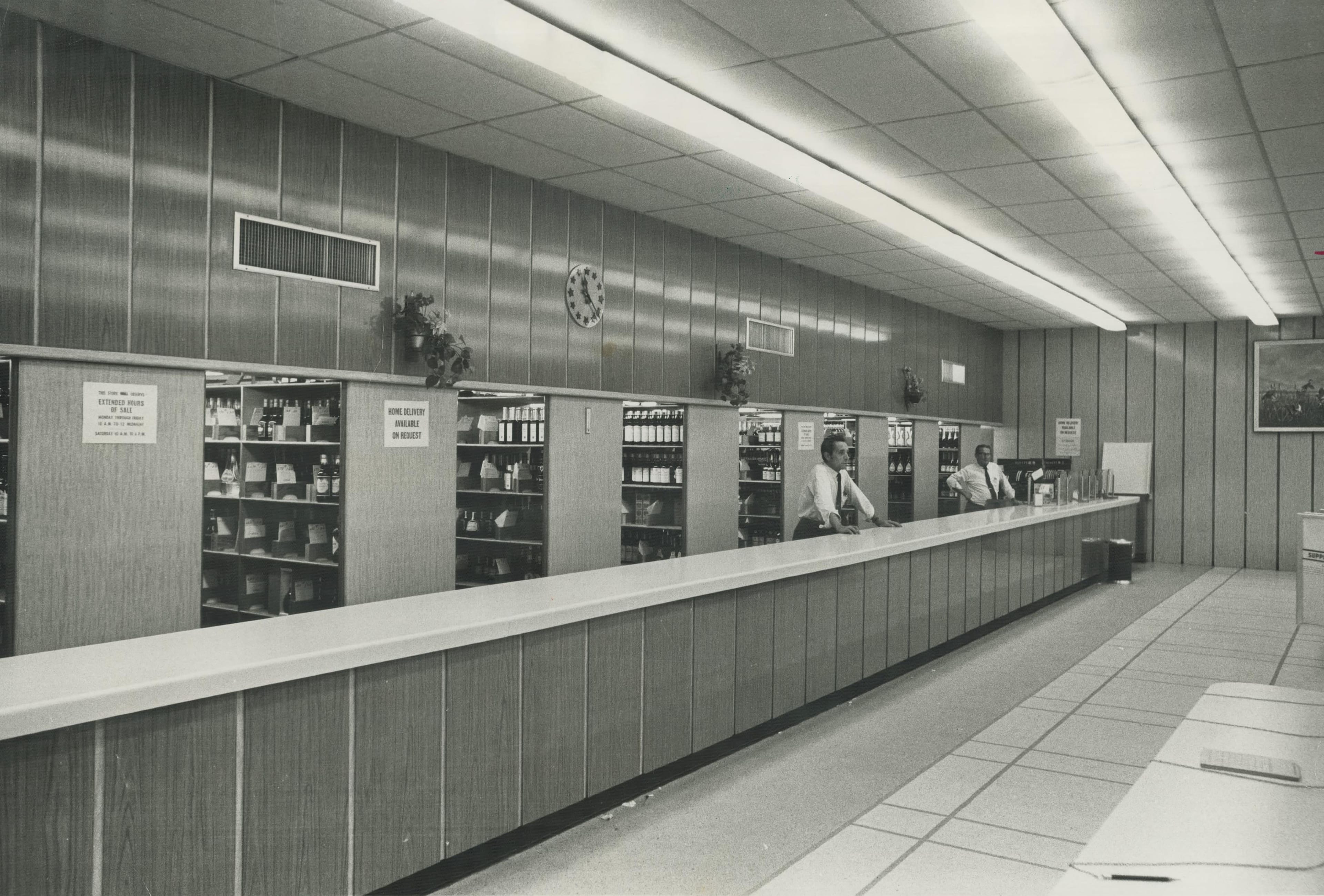 The desk at the Liquor Control Board of Ontario, in a photo from Jul. 13, 1971. (Photo by Mario Geo/Toronto Star via Getty Images)