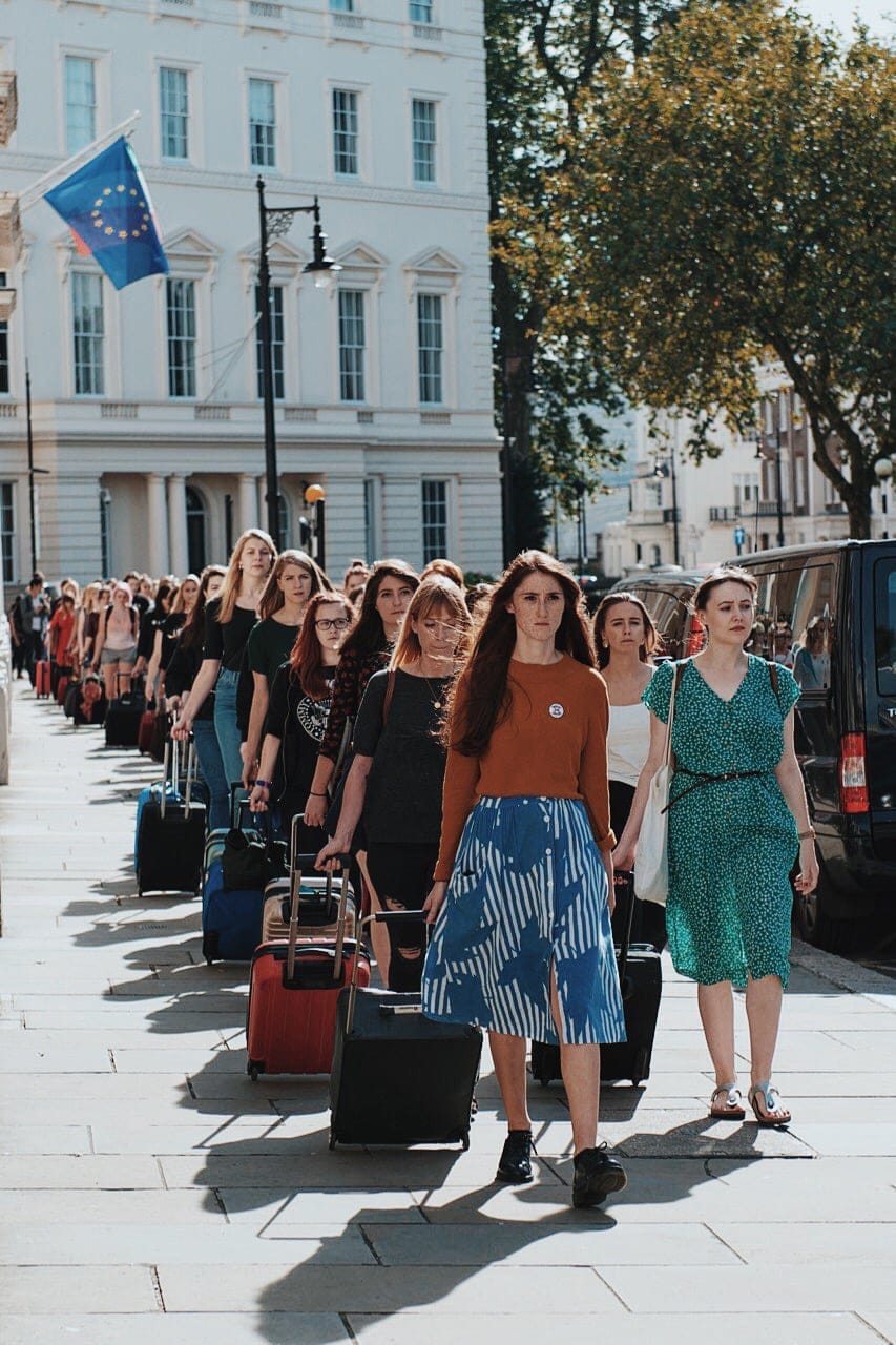 Women protest in front of the Irish Embassy in London, England in 2016. (Alastair Moore/London-Irish ARC)
