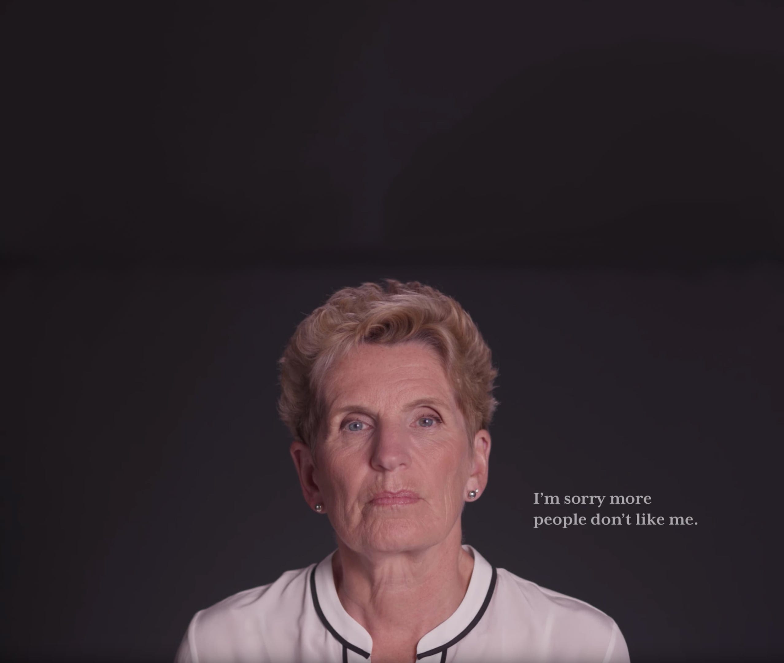 Screen grab of Kathleen Wynne's "Sorry, Not Sorry" ad from the Ontario Liberal Party Youtube account. (Ontario Liberal Party/Youtube)