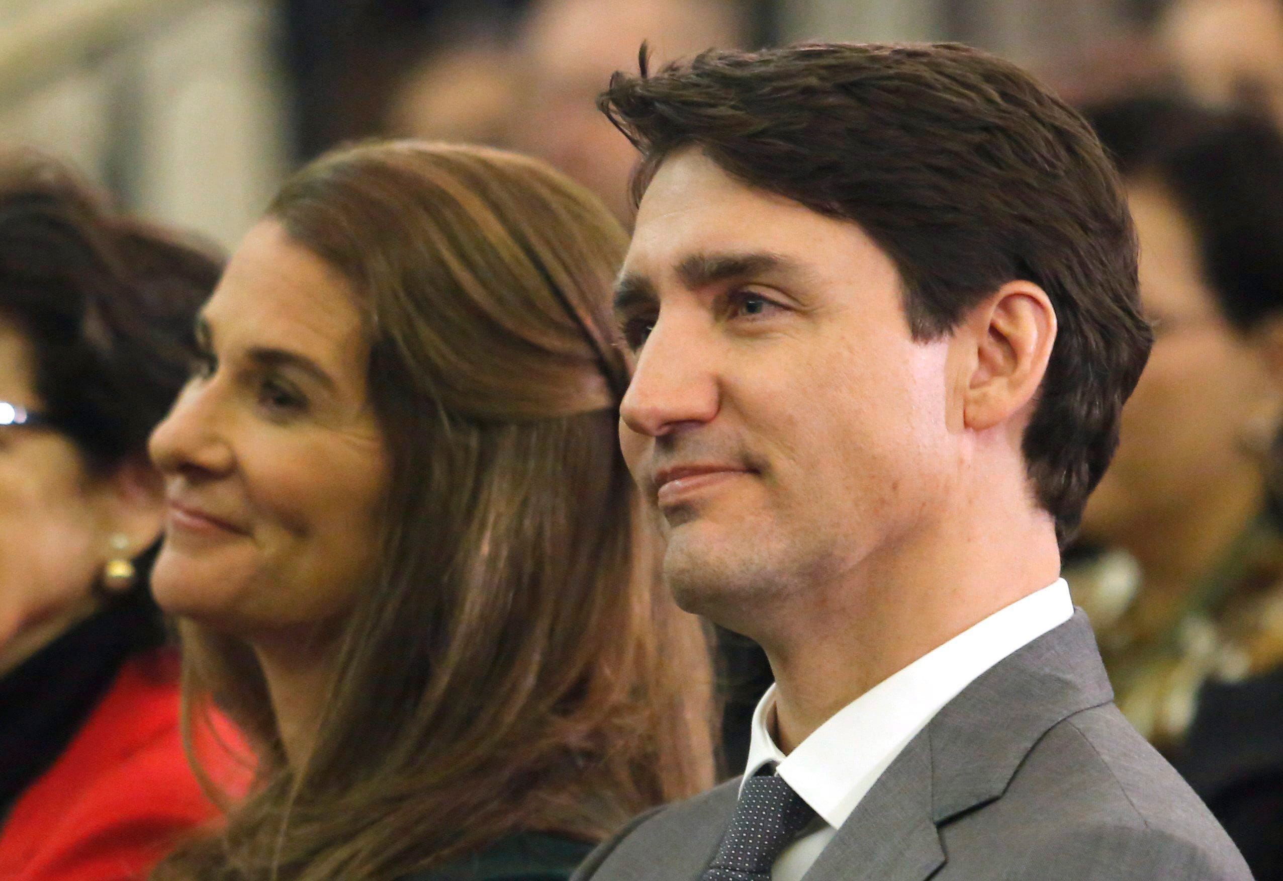 Prime Minister Justin Trudeau and Melinda Gates, co-founder of the Bill & Melinda Gates Foundation attend a panel discussion as part of the Gender Equality and Women's Empowerment Summit in Ottawa on Thursday, April 26, 2018. (THE CANADIAN PRESS/ Patrick Doyle)