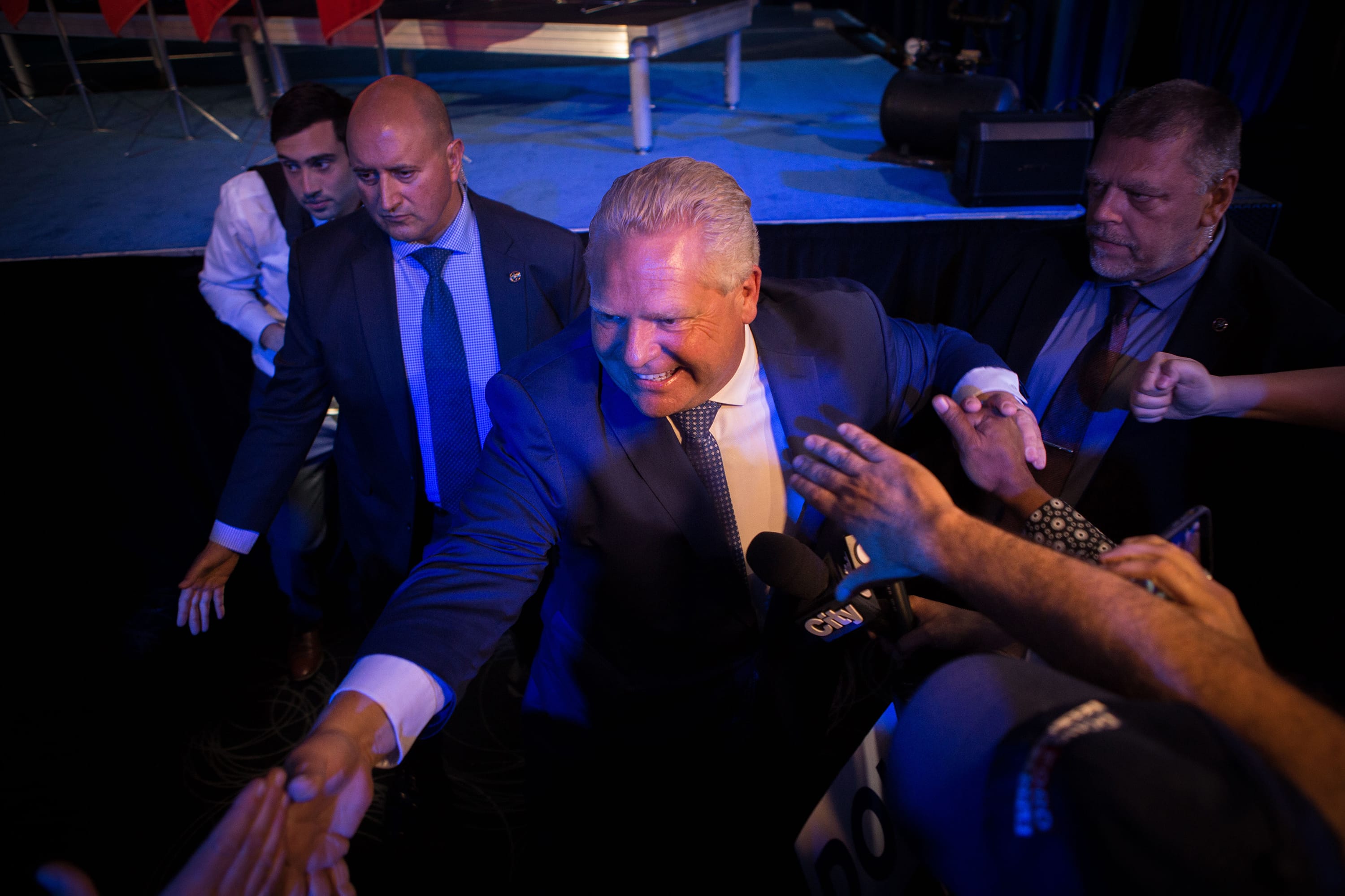 Doug Ford greets supporters after his victory is announced. (Photograph by Chris Donovan)