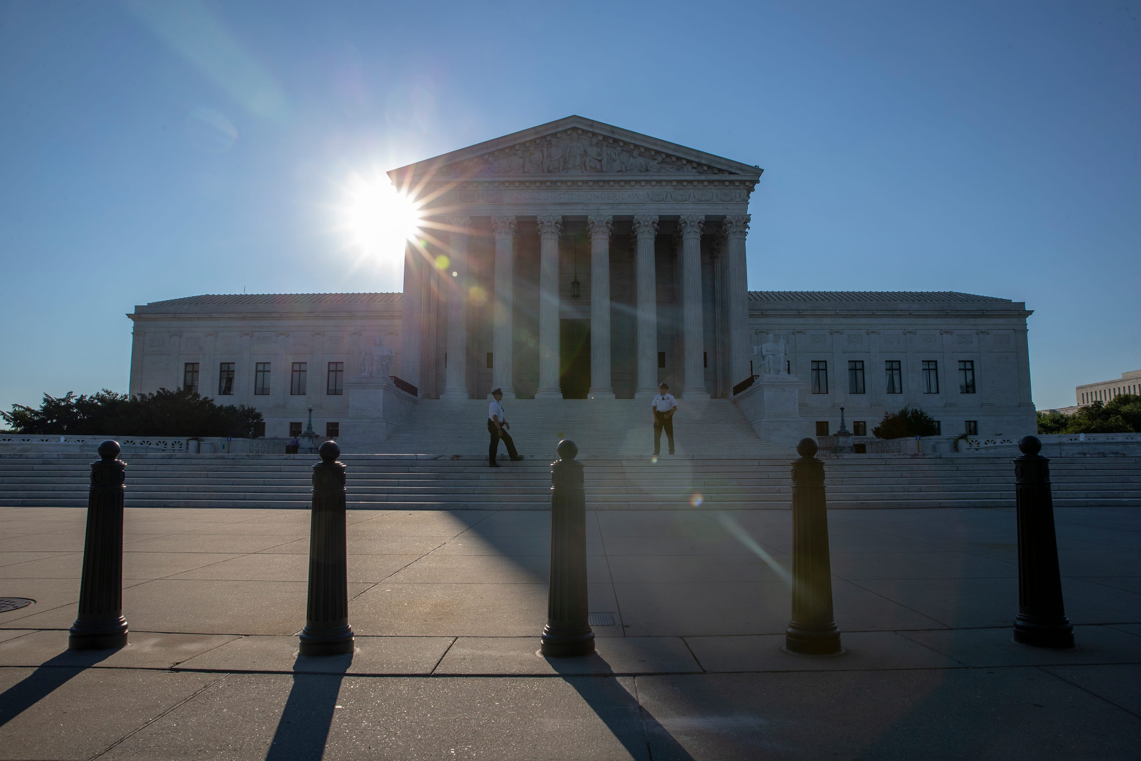 The sun rises over the United States Supreme Court on the morning of July 10, 2018 in Washington, D.C., the day after U.S. President Donald Trump nominated Brett Kavanaugh to be an associate justice on the highest court in the land. (Alex Edelman/Getty Images)