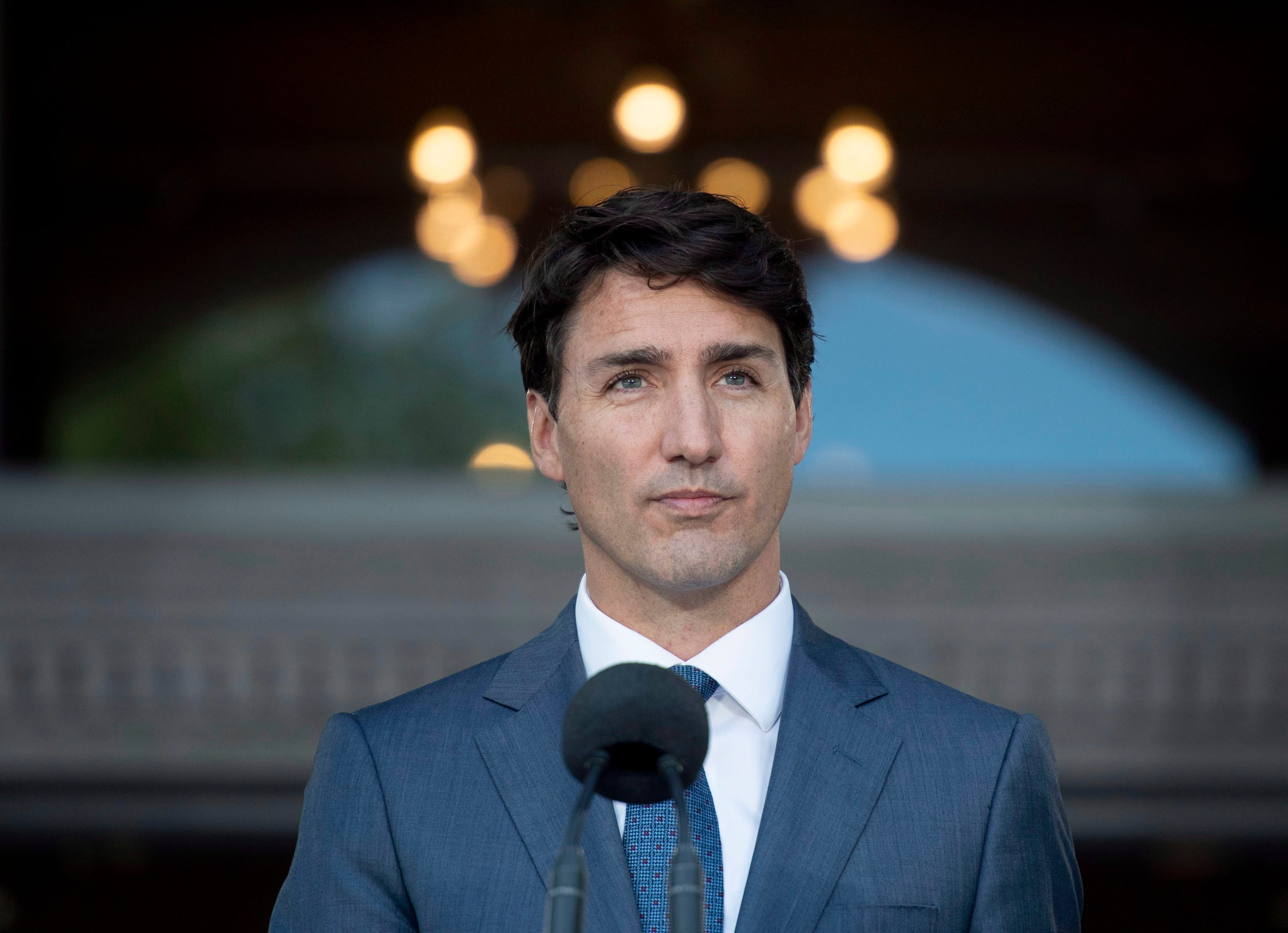 Prime Minister Justin Trudeau speaks during a press conference following a swearing in ceremony at Rideau Hall in Ottawa on Wednesday, July 18, 2018. THE CANADIAN PRESS/Justin Tang