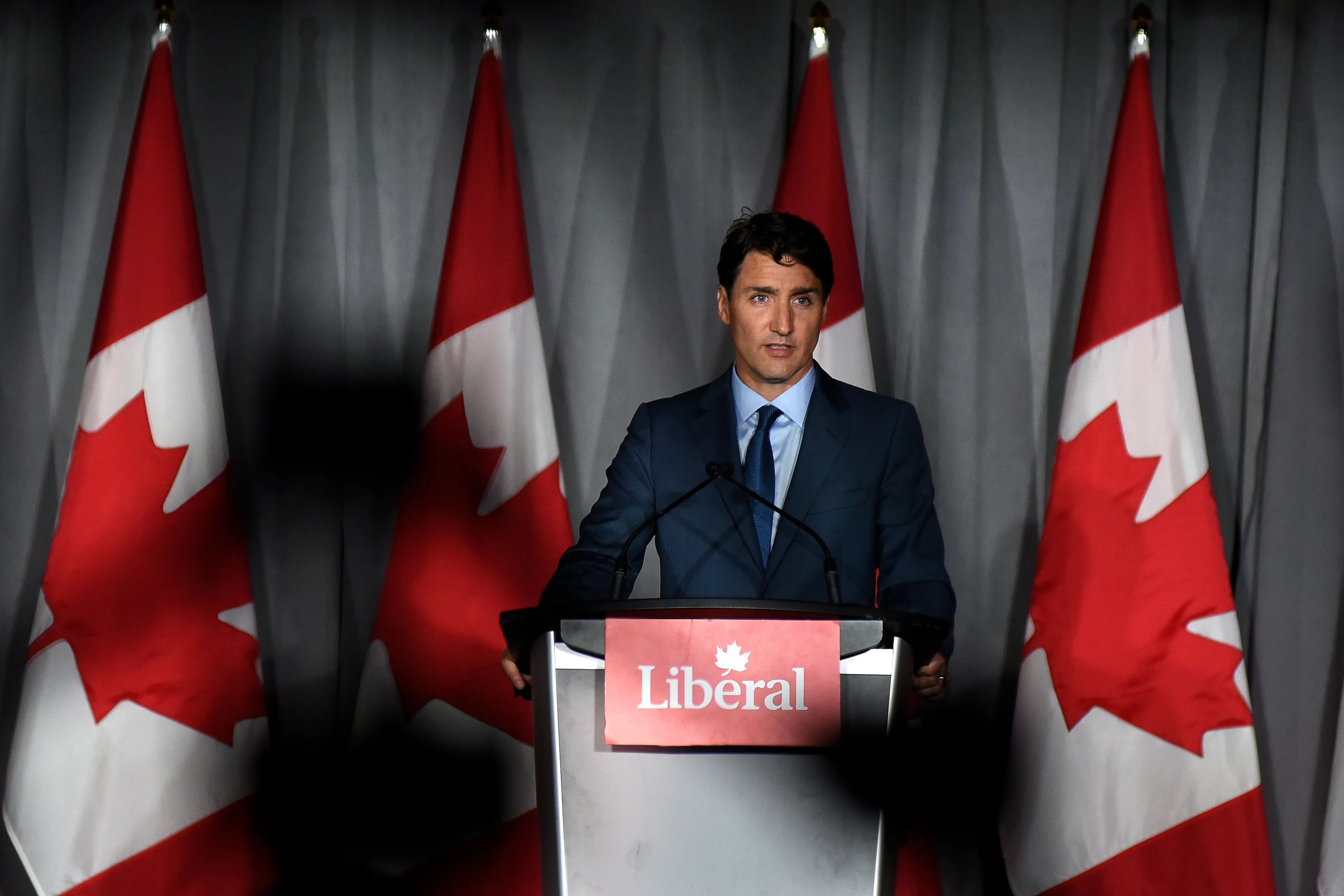 Justin Trudeau, Leader of the Liberal Party of Canada, speaking to supp orters at a Liberal fundraising event in Brampton, Canada on July 5, 2018. (Photo by Arindam Shivaani/NurPhoto via Getty Images)