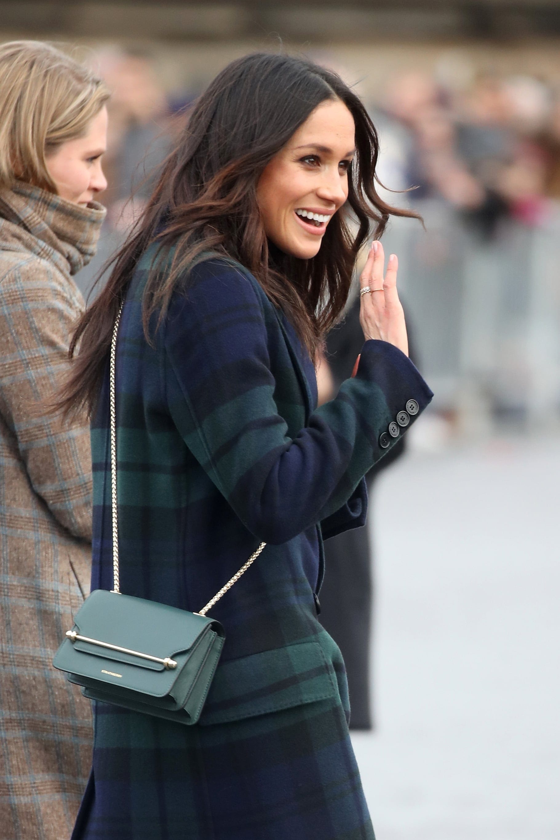 Meghan Markle arrives to Edinburgh Castle with Prince Harry on February 13, 2018 in Edinburgh, Scotland. (Chris Jackson/Getty Images)