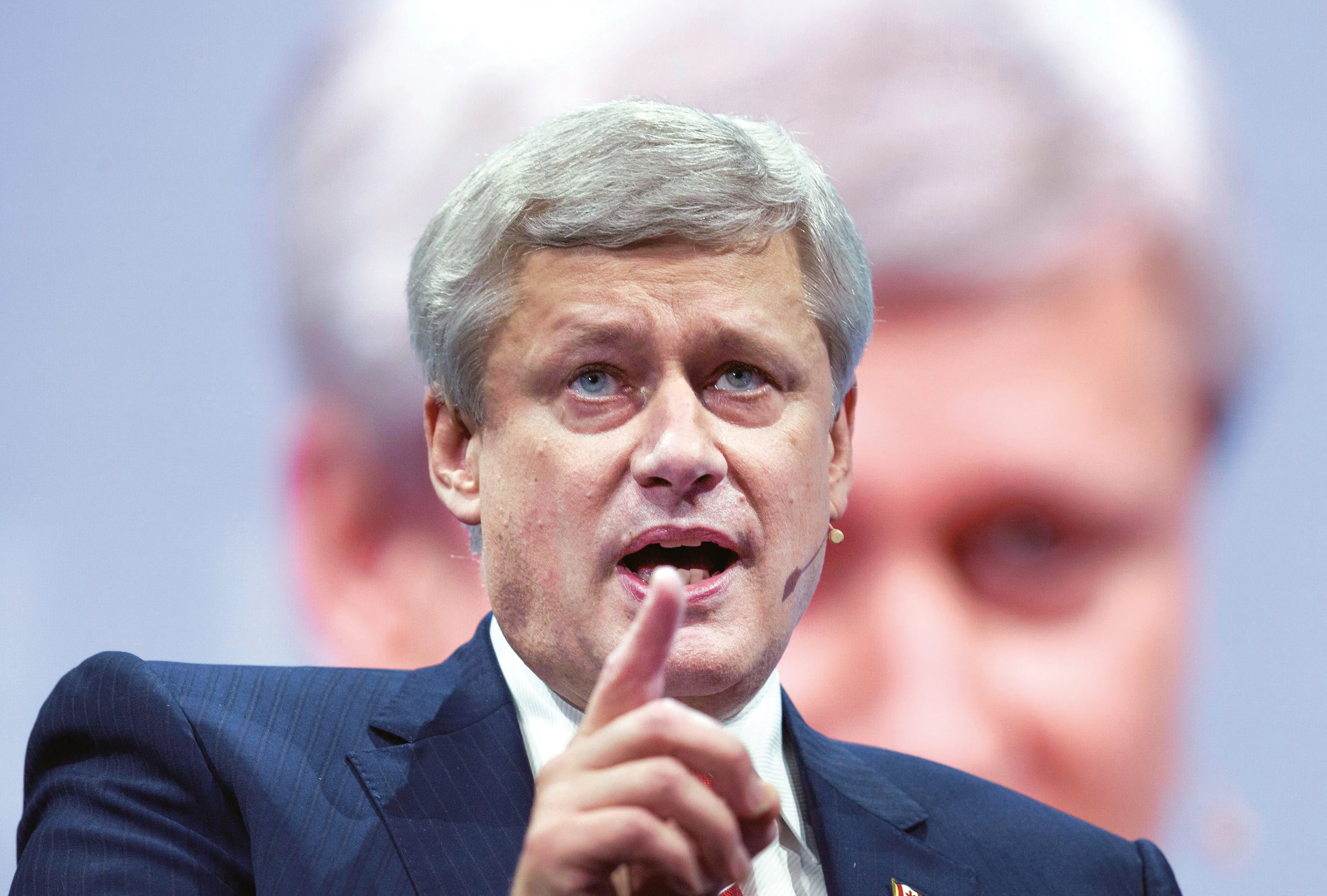 Former Prime Minister of Canada Stephen Harper speaks at the 2017 American Israel Public Affairs Committee (AIPAC) policy conference in Washington, Sunday, March 26, 2017. (Jose Luis Magana/AP/CP)