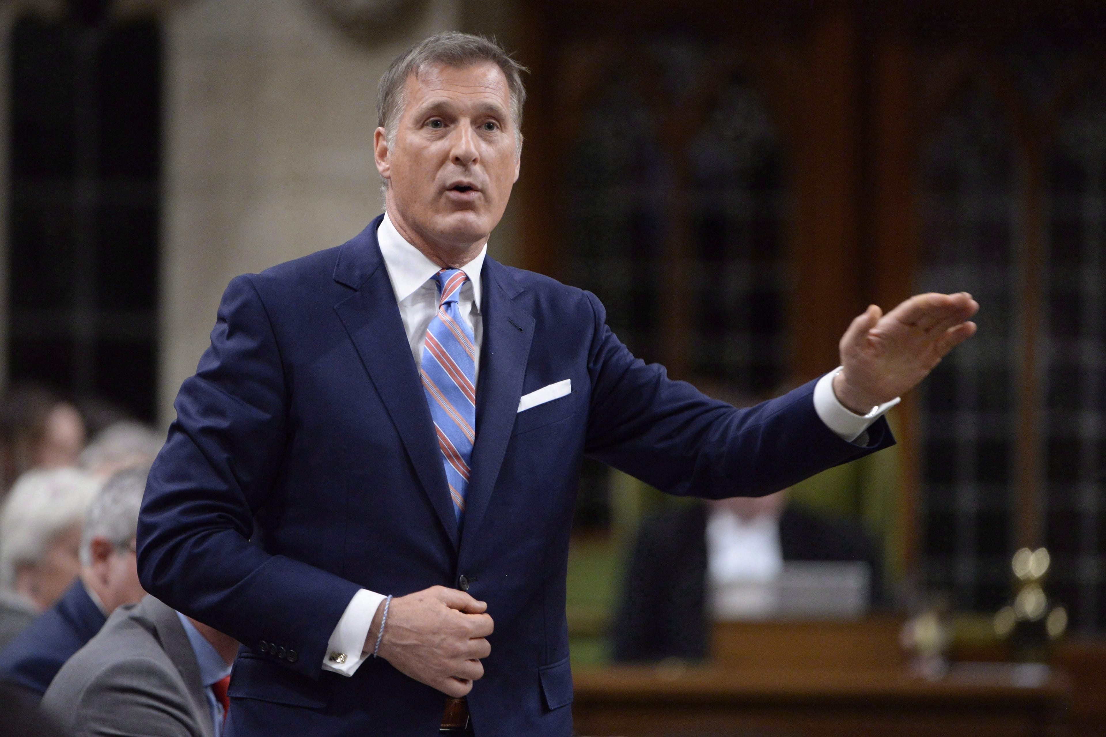Conservative MP Maxime Bernier is taking issue with Prime Minister Justin Trudeau's oft-repeated message of diversity in Canada, calling it a form of "radical multiculturalism." Bernier is shown in the House of Commons on Parliament Hill in Ottawa on Thursday, Sept.28, 2017. (THE CANADIAN PRESS/Adrian Wyld)