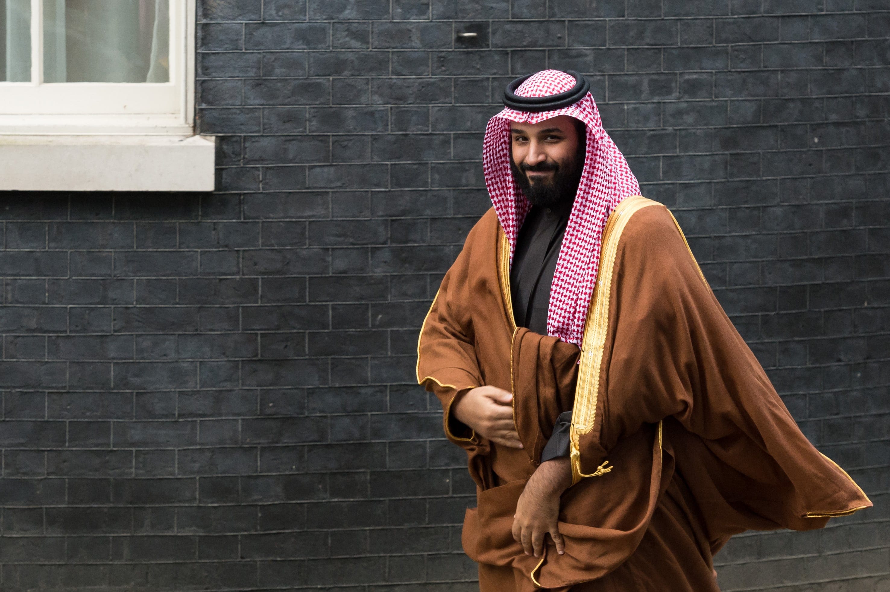 Saudi Crown Prince Mohammad bin Salman visits 10 Downing Street in London as the Saudi royal makes his first official visit to Britain. The Saudi delegation meets with Prime Minister Theresa May and senior ministers to discuss UK-Saudi partnership, which aims to encourage economic reforms in Saudi Arabia and cooperation in areas of education and culture, as well as defense and security. March 07, 2018 in London, England. (Wiktor Szymanowicz/Barcroft Media/Getty Images)