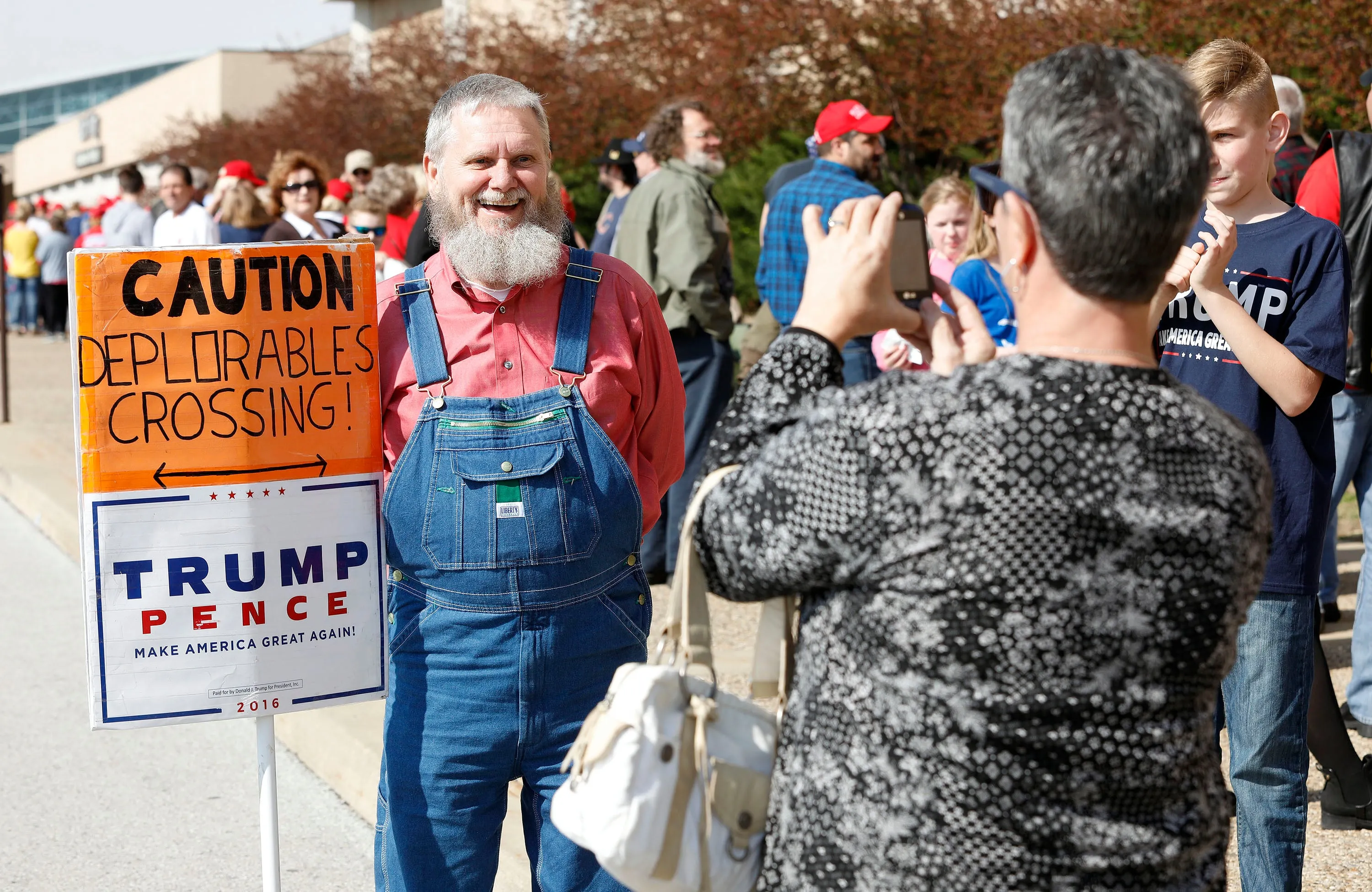 A Trump supporter in Louisville, Ky., where U.S. President Donald Trump spoke at a rally in March 2017 (Photo by Bill Pugliano/Getty Images)