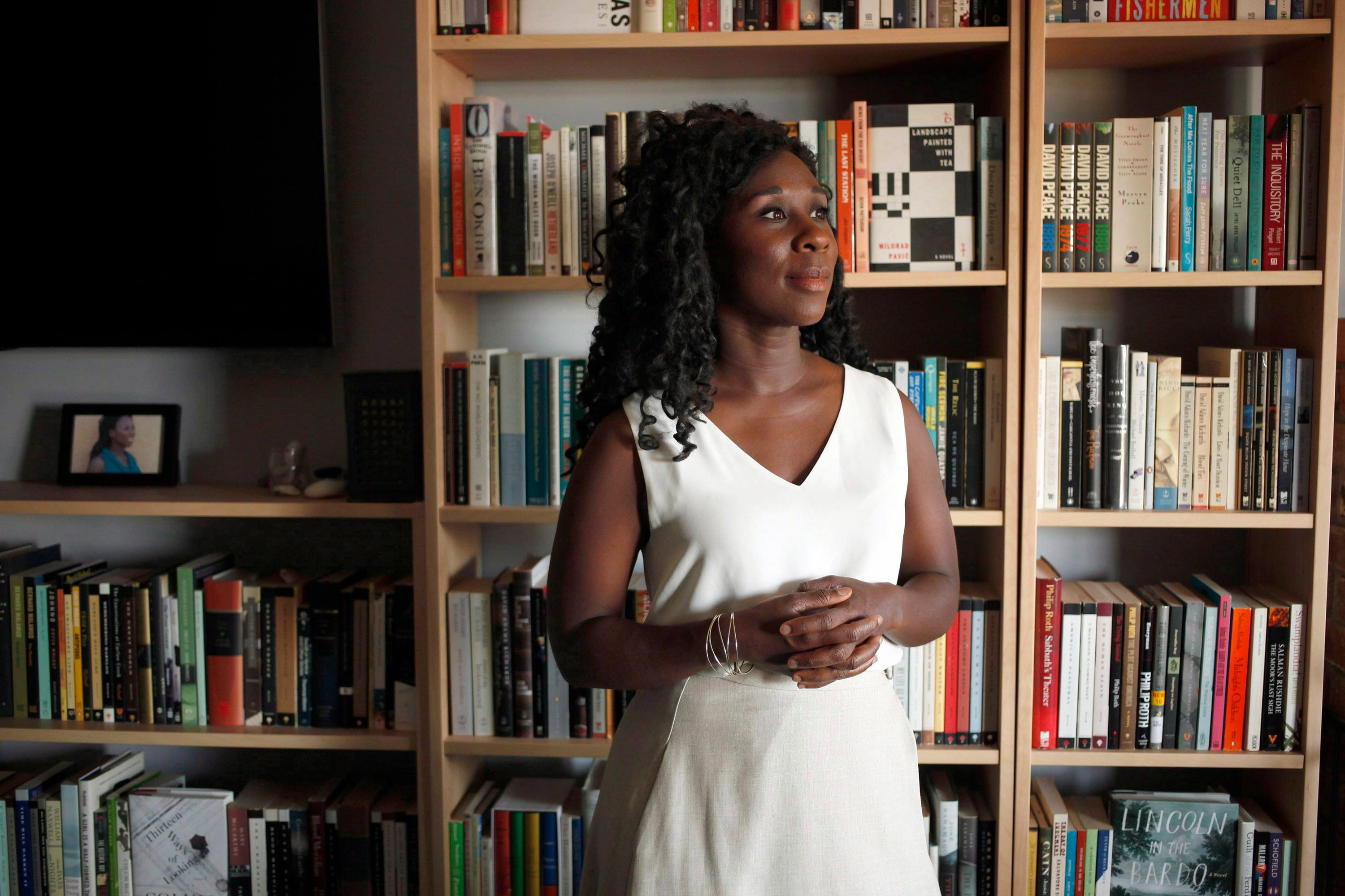 Canadian novelist Esi Edugyan is photographed at home in Victoria, B.C., on Monday, August 27, 2018. (Chad Hipolito/CP)