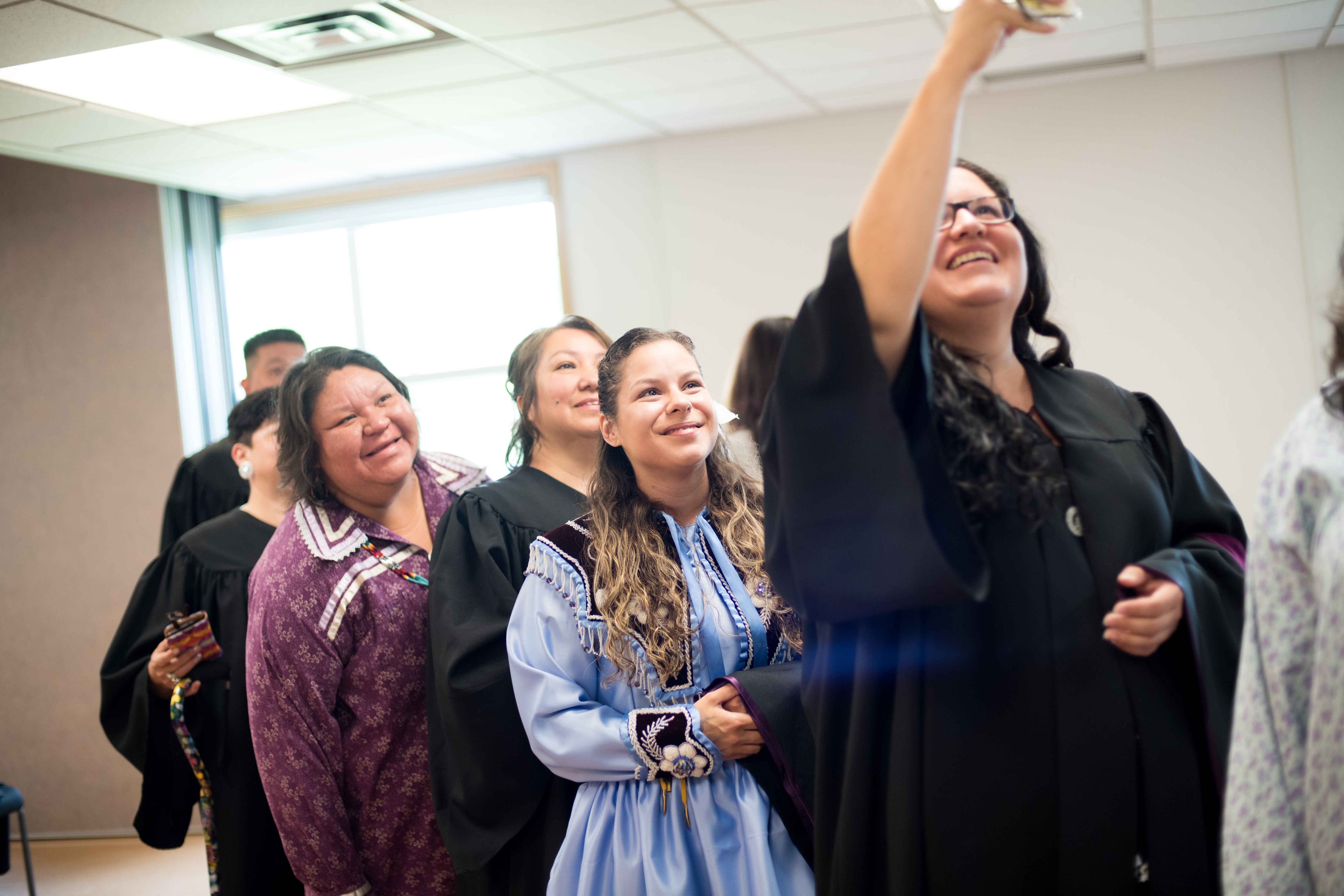 Students in the Ogwehoweh language program at Six Nations Polytechnic receive their degrees (Photograph by Cole Garside)