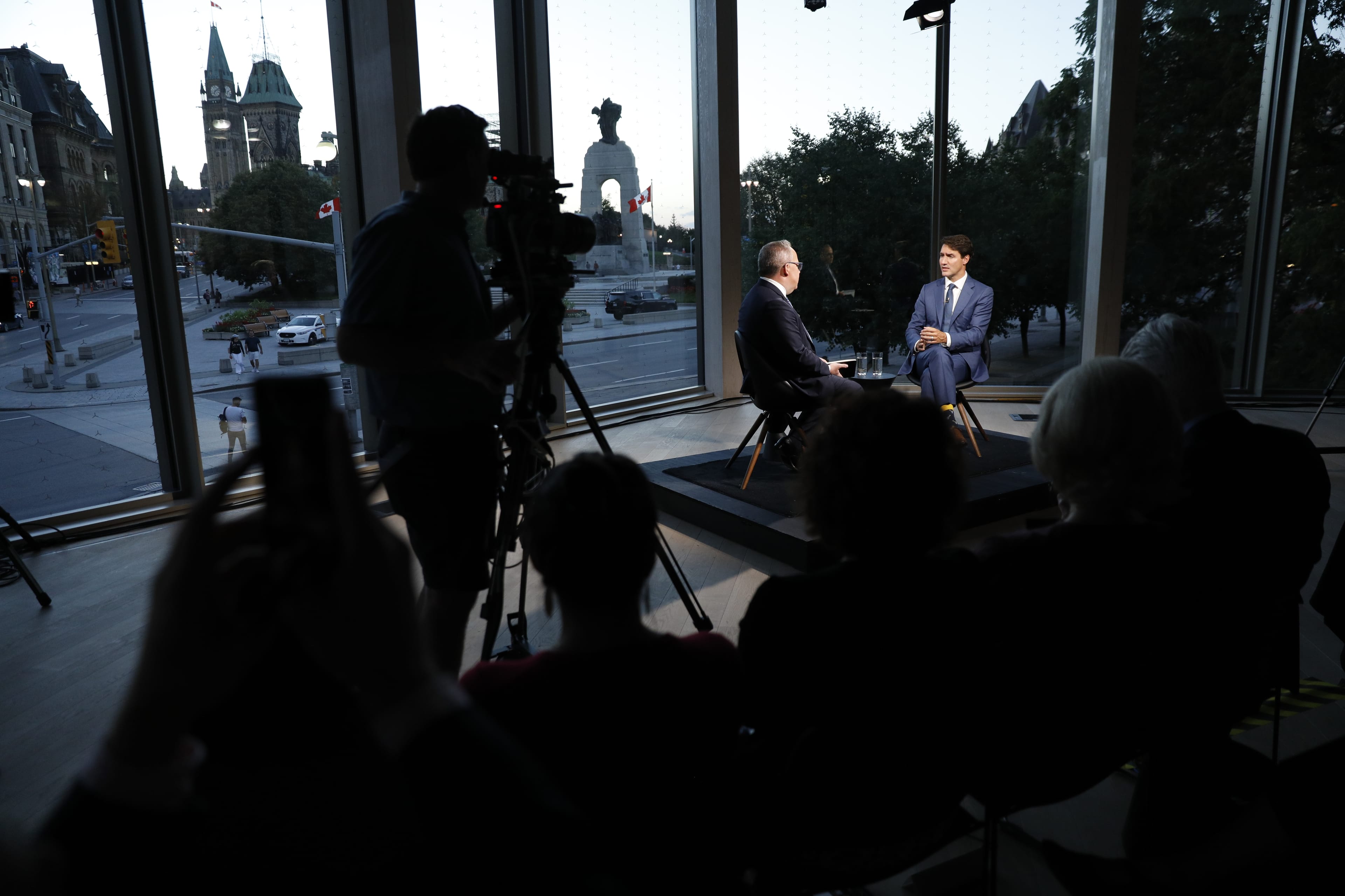 Prime Minister Justin Trudeau in conversation with Paul Wells at Maclean's Live at the NAC in Ottawa. (Photograph by Blair Gable)