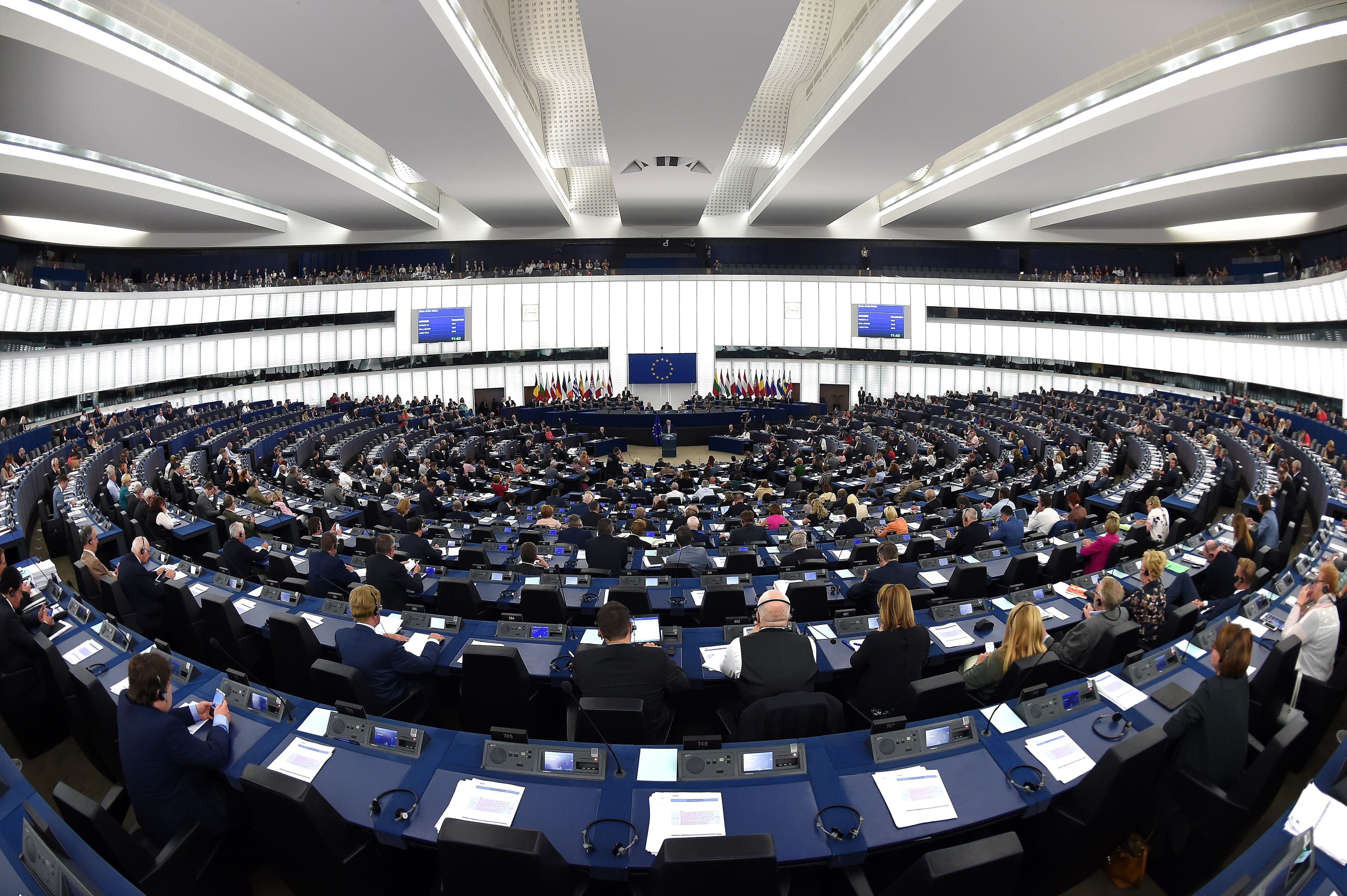 European Commission President Jean-Claude Juncker delivers his State of the Union speech at the European Parliament on September 12, 2018 in Strasbourg, eastern France. (Frederick Florin/ AFP/Getty Images)
