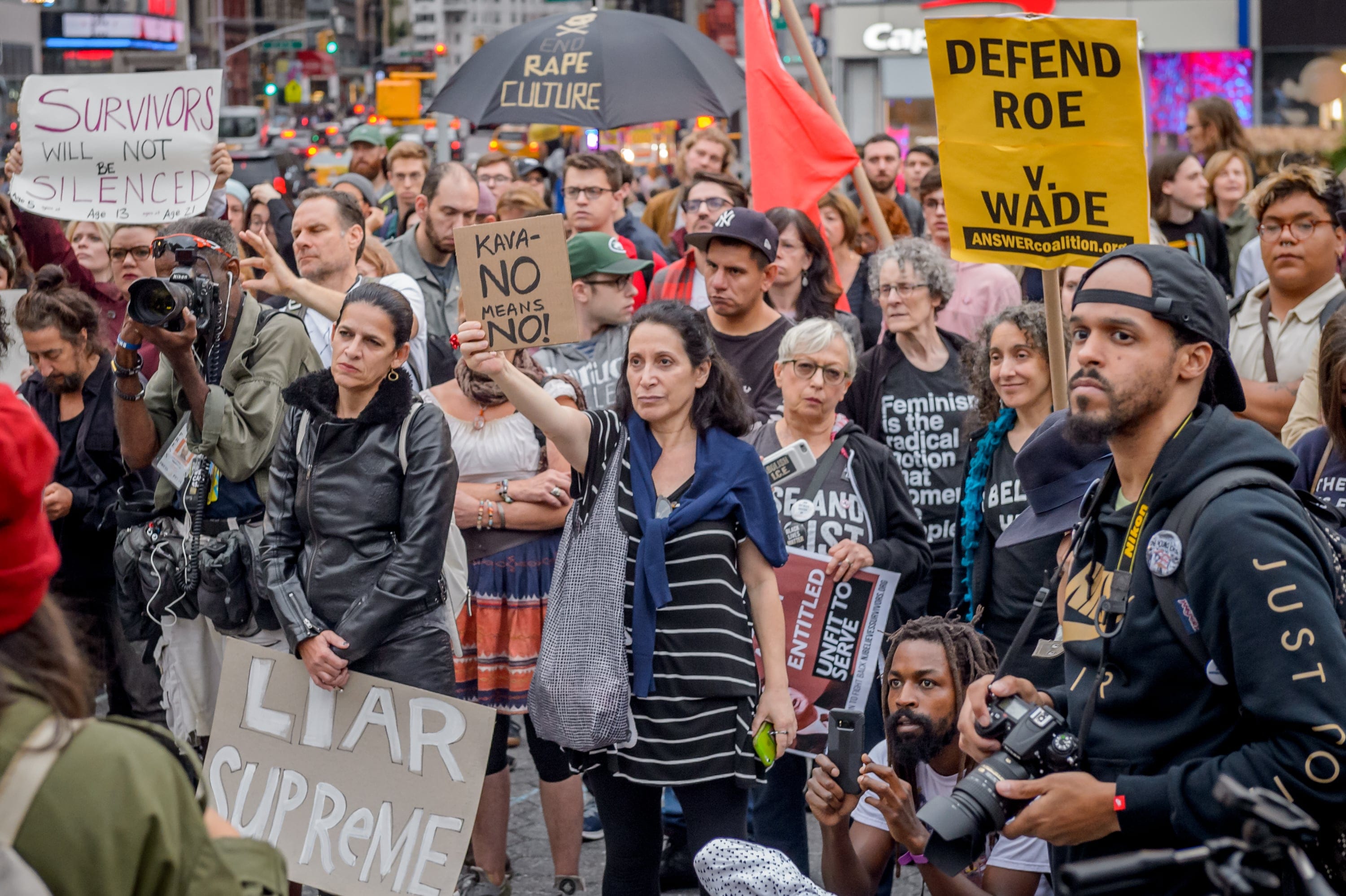 Hundreds of New Yorkers took to the streets on Oct. 6, 2018 after the Senate voted on Brett Kavanaugh's confirmation to the Supreme Court (Photo by Erik McGregor/Pacific Press/LightRocket via Getty Images)