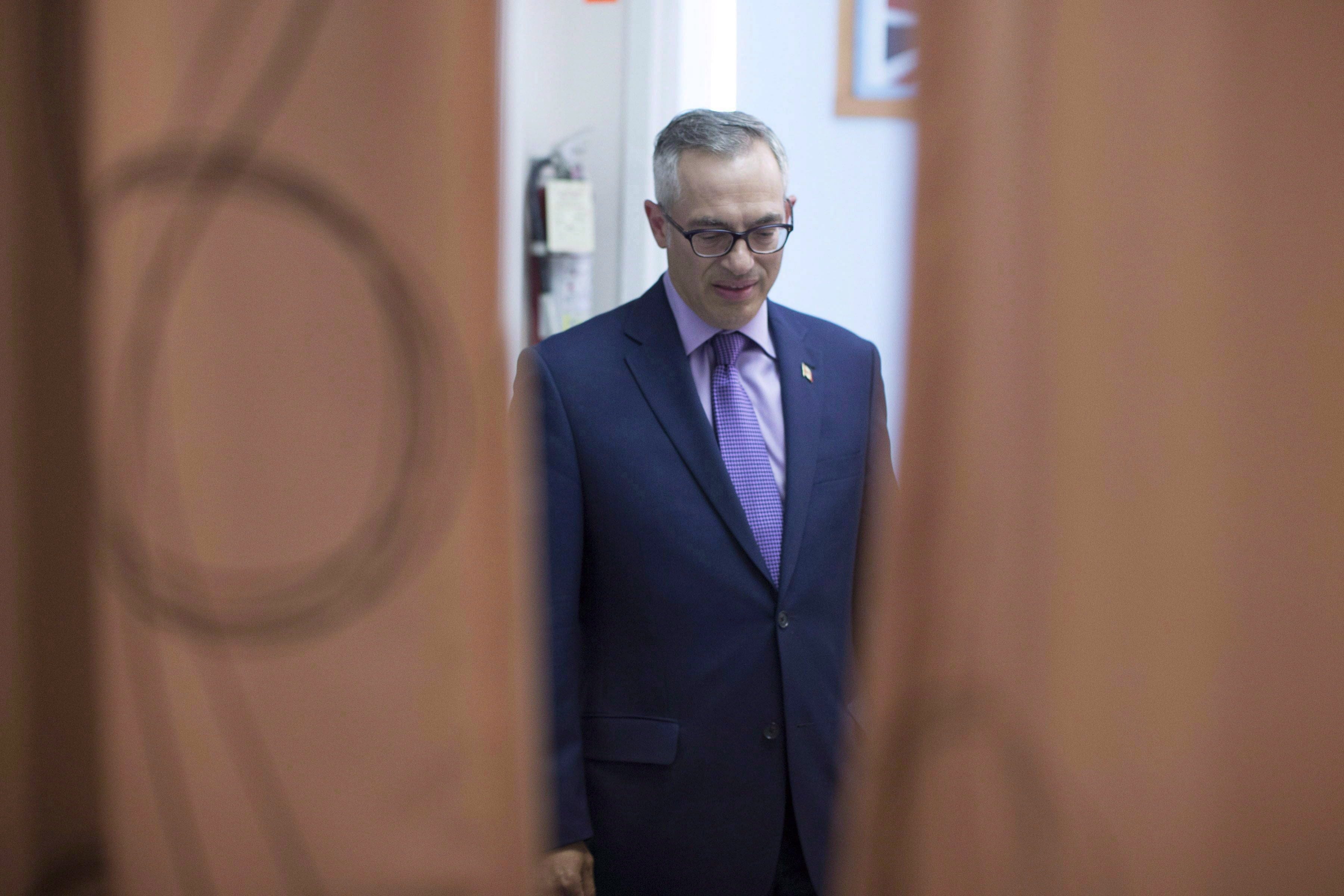 MP Tony Clement waits to be introduced at a rally in Mississauga, Ont., to announce his candidacy for the leadership of the Conservative Party on Tuesday, July 12, 2016. (THE CANADIAN PRESS/Chris Young)